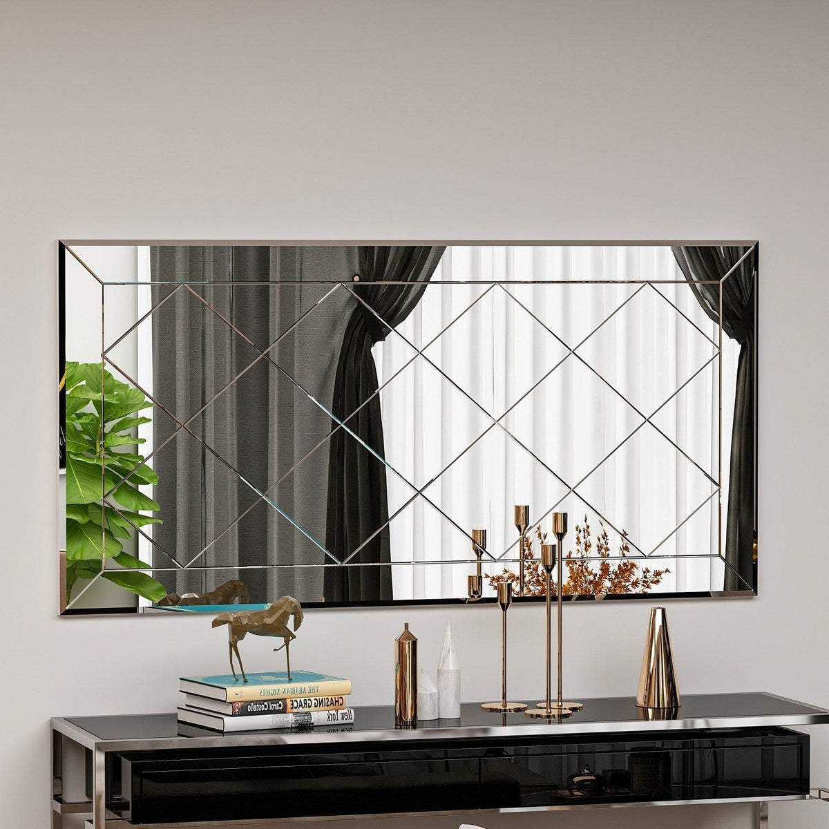 Oglinda PAULI, alb, 120x2x60 cm