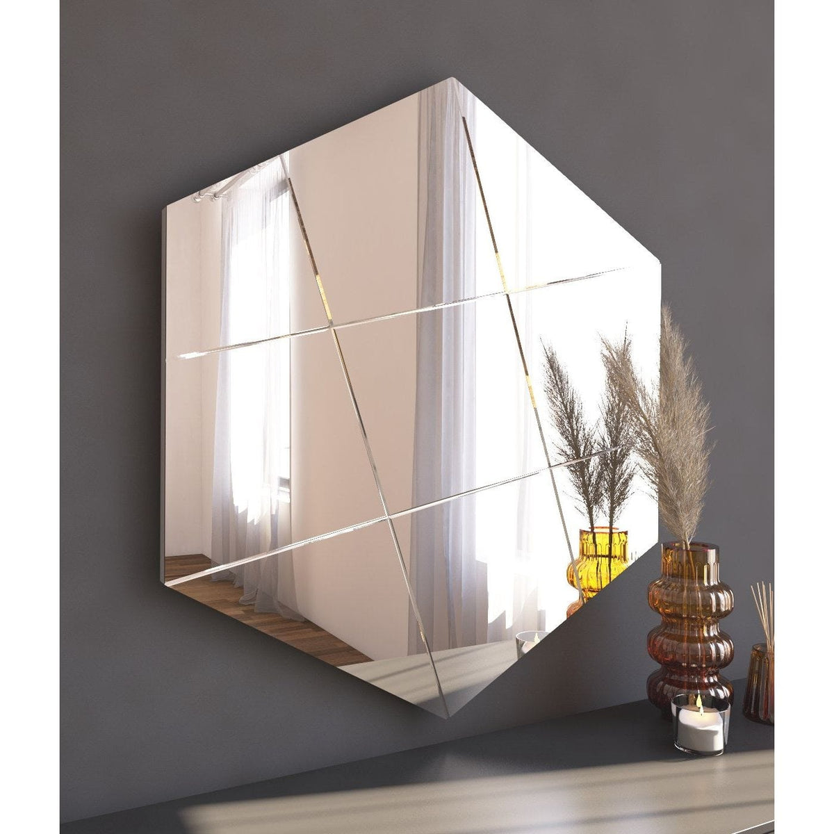Oglinda perete ASSA, alb, 70x2x60 cm