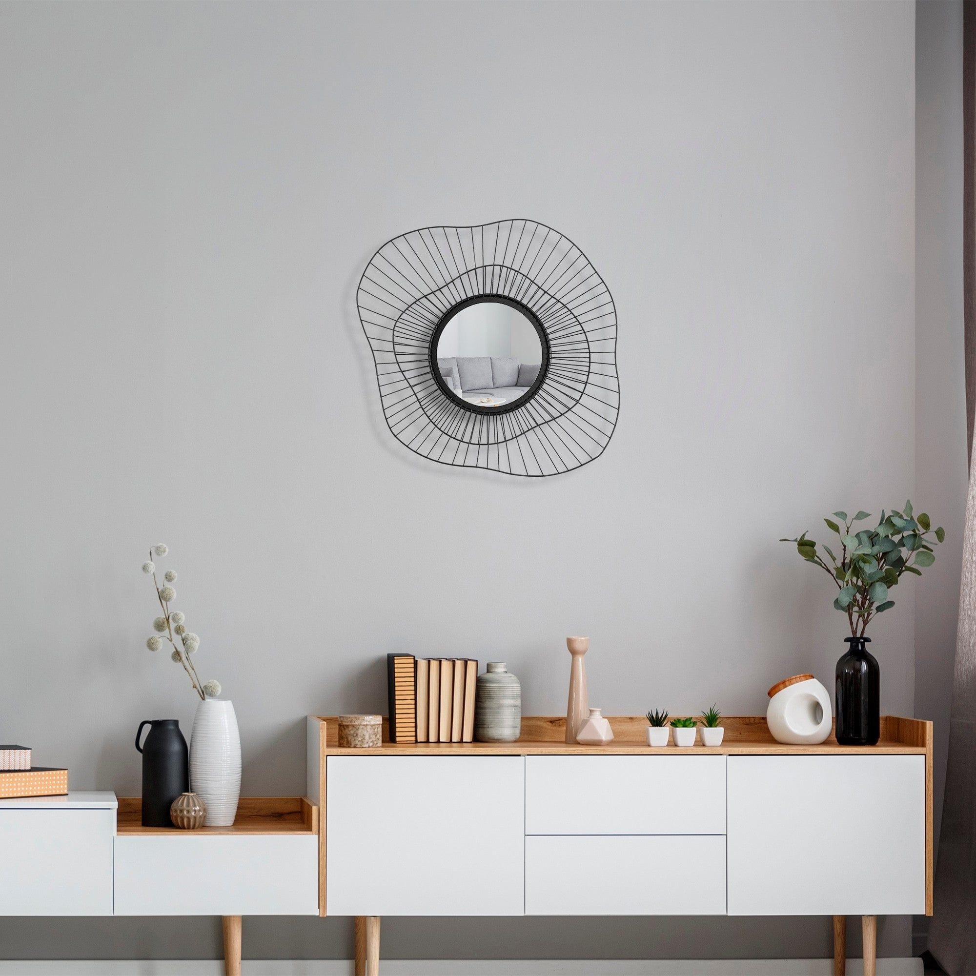 Oglinda perete EURO FLORA, negru, metal, 69x60 cm