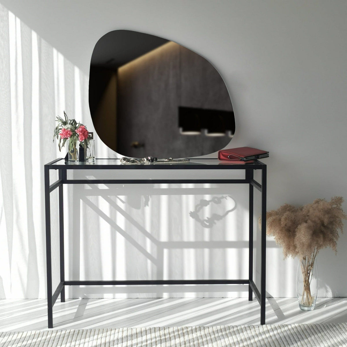 Oglinda SOHO ANYA, negru, 85x2x67 cm