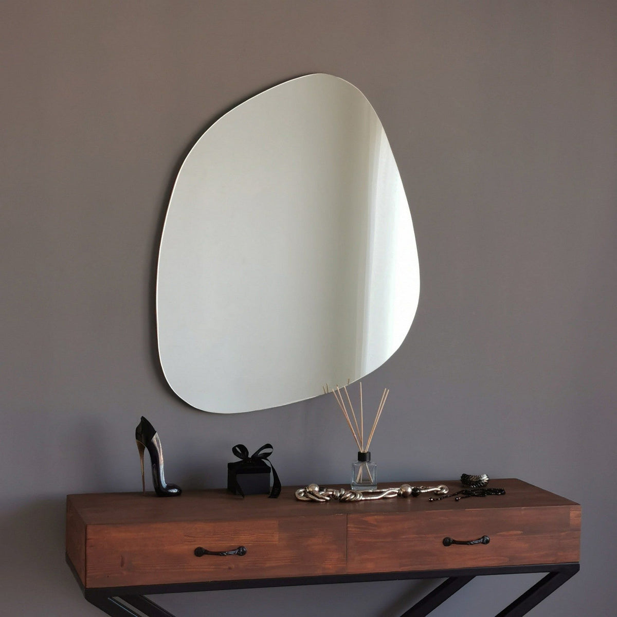 Oglinda SOHO ANYA, negru, 85x2x67 cm
