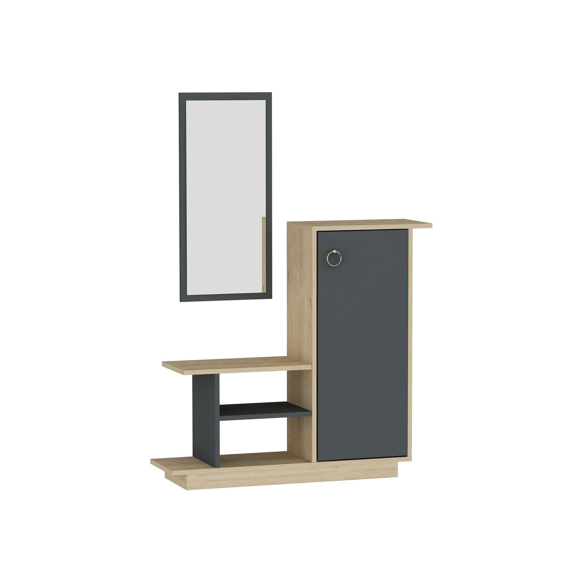 Pantofar ASIA, stejar/gri antracit, PAL melaminat, 80x30x90 cm