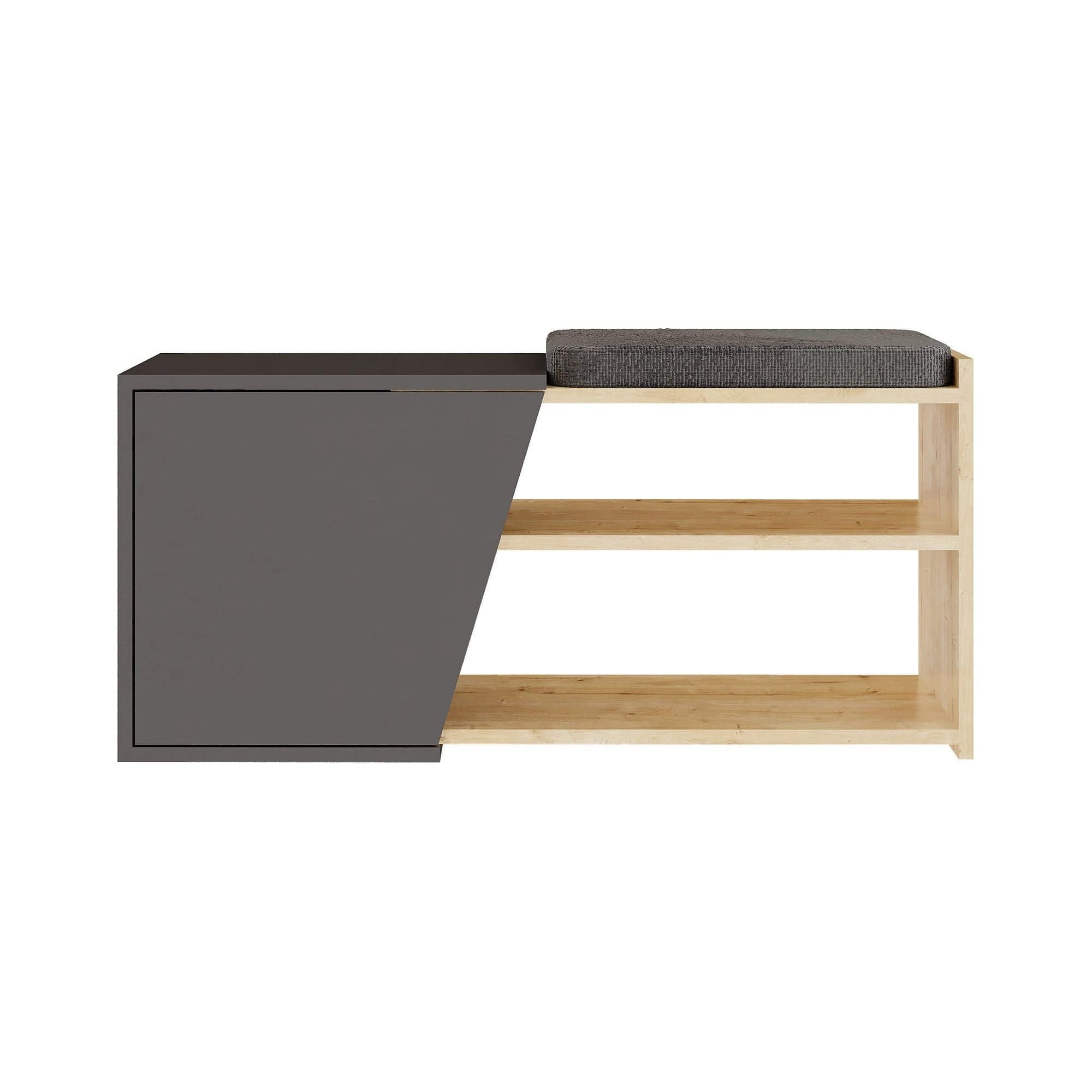 Pantofar FIONA, gri antracit/stejar, PAL melaminat, 104x47x37 cm