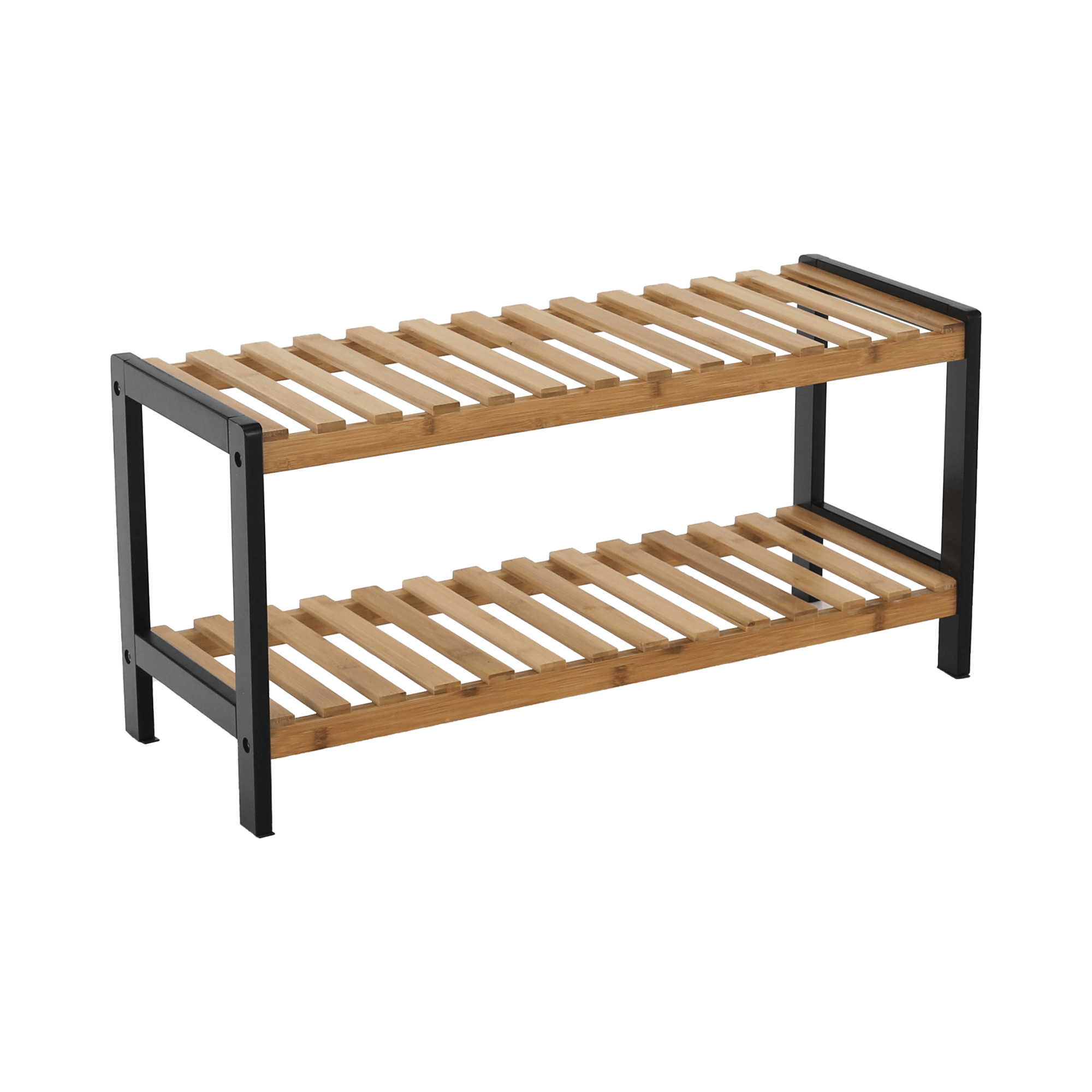 Pantofar KONTRE, negru/stejar, 70x26x34 cm