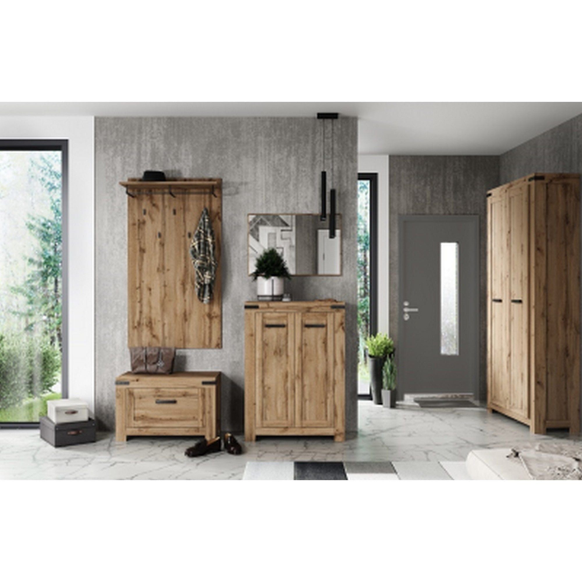 Pantofar MORTIZ, stejar wotan, PAL laminat, 80x40x51 cm