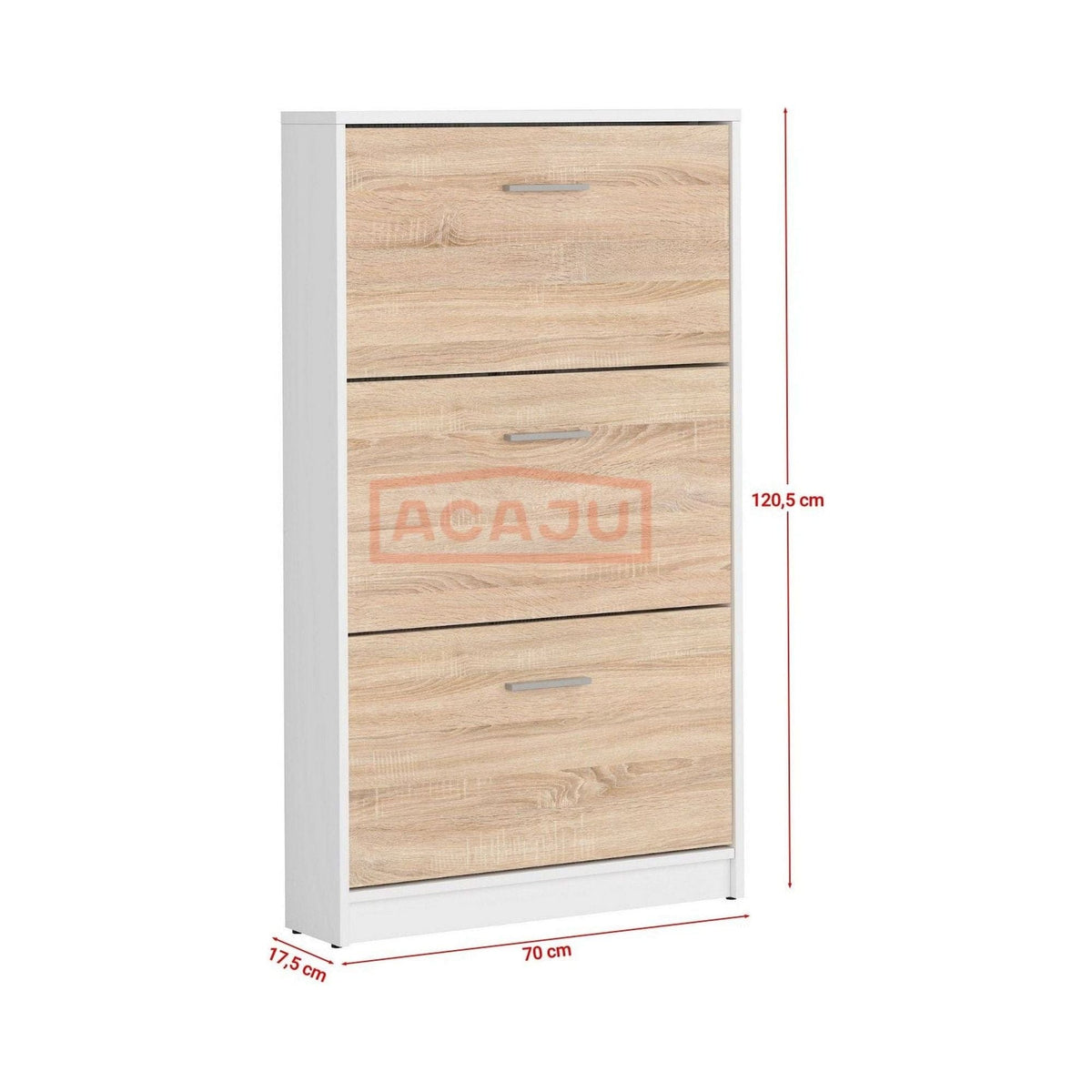 Pantofar NEPO PLUS, stejar sonoma/alb, PAL laminat, 70x18x121 cm