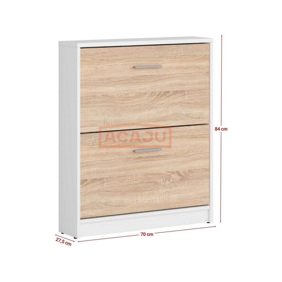 Pantofar NEPO Plus, stejar sonoma/alb, PAL laminat, 70x28x84 cm