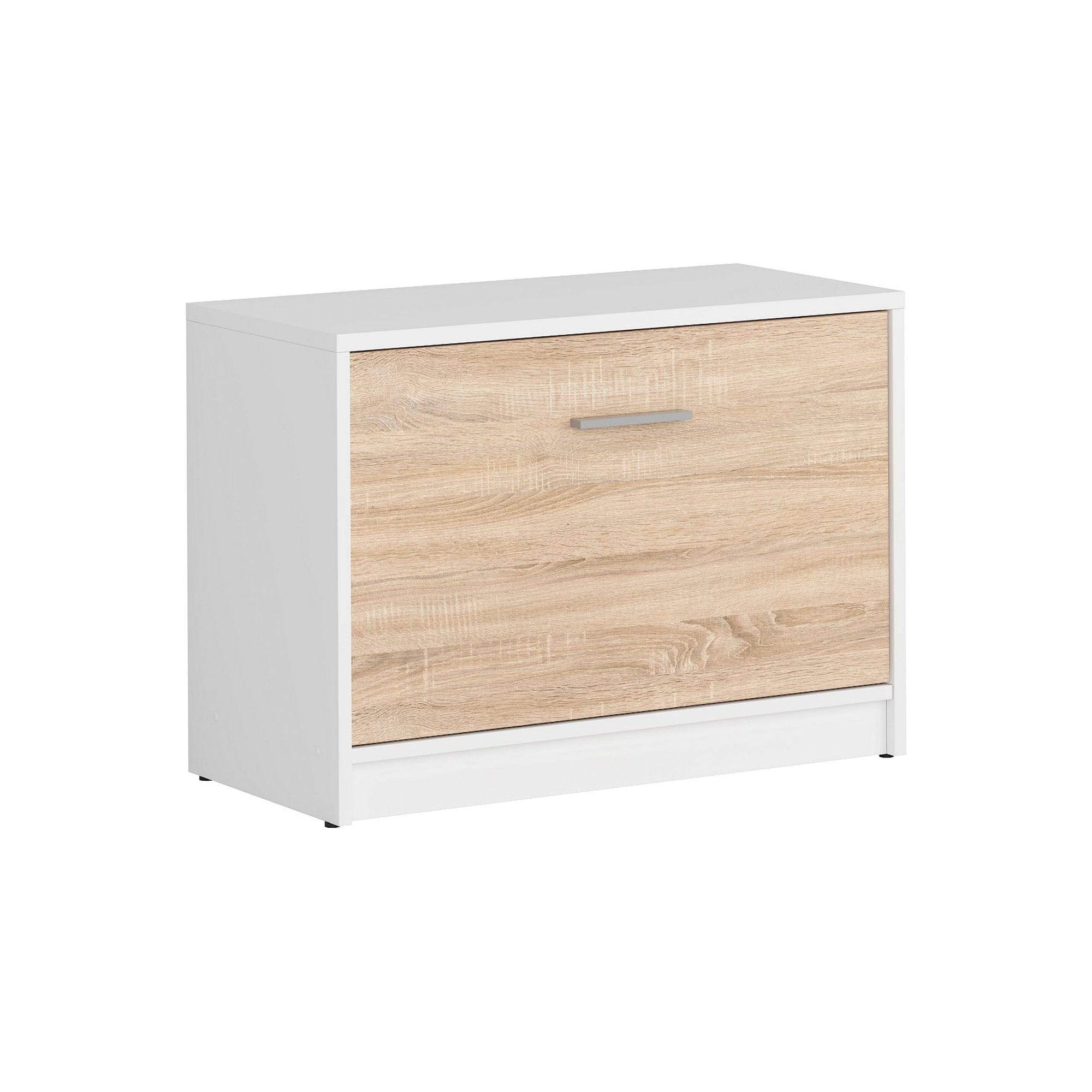 Pantofar NEPO PLUS, stejar sonoma/alb, PAL laminat, 70x34x51 cm