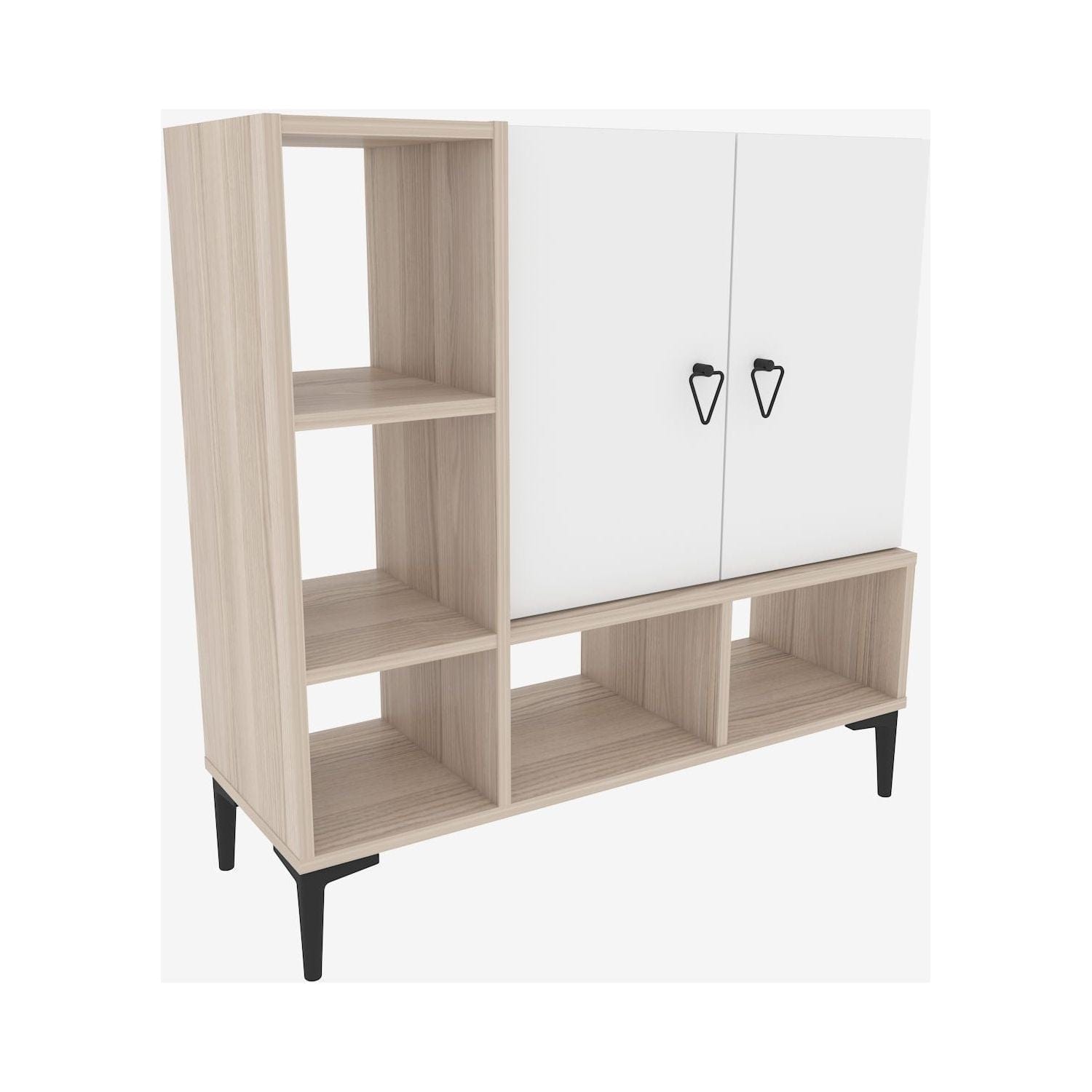 Pantofar Platin, alb/stejar, PAL melaminat, 100x35x100 cm