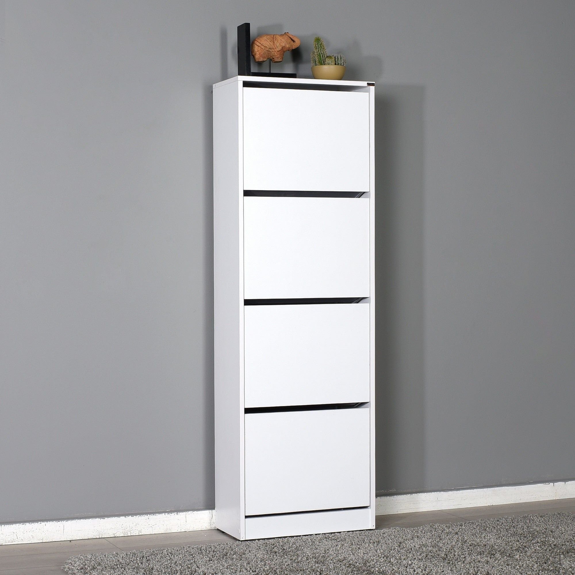 Pantofar SHC-340-BB-1, alb, PAL melaminat, 51x26x157 cm