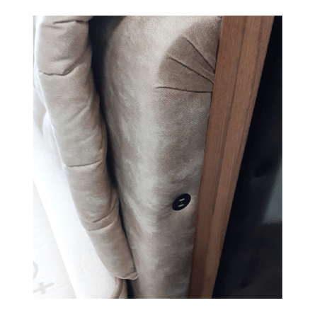 Pat BIO LIFE 160x200, bej, stofa/burete/PAL/metal, cu somiera, lada pentru depozitare si port USB