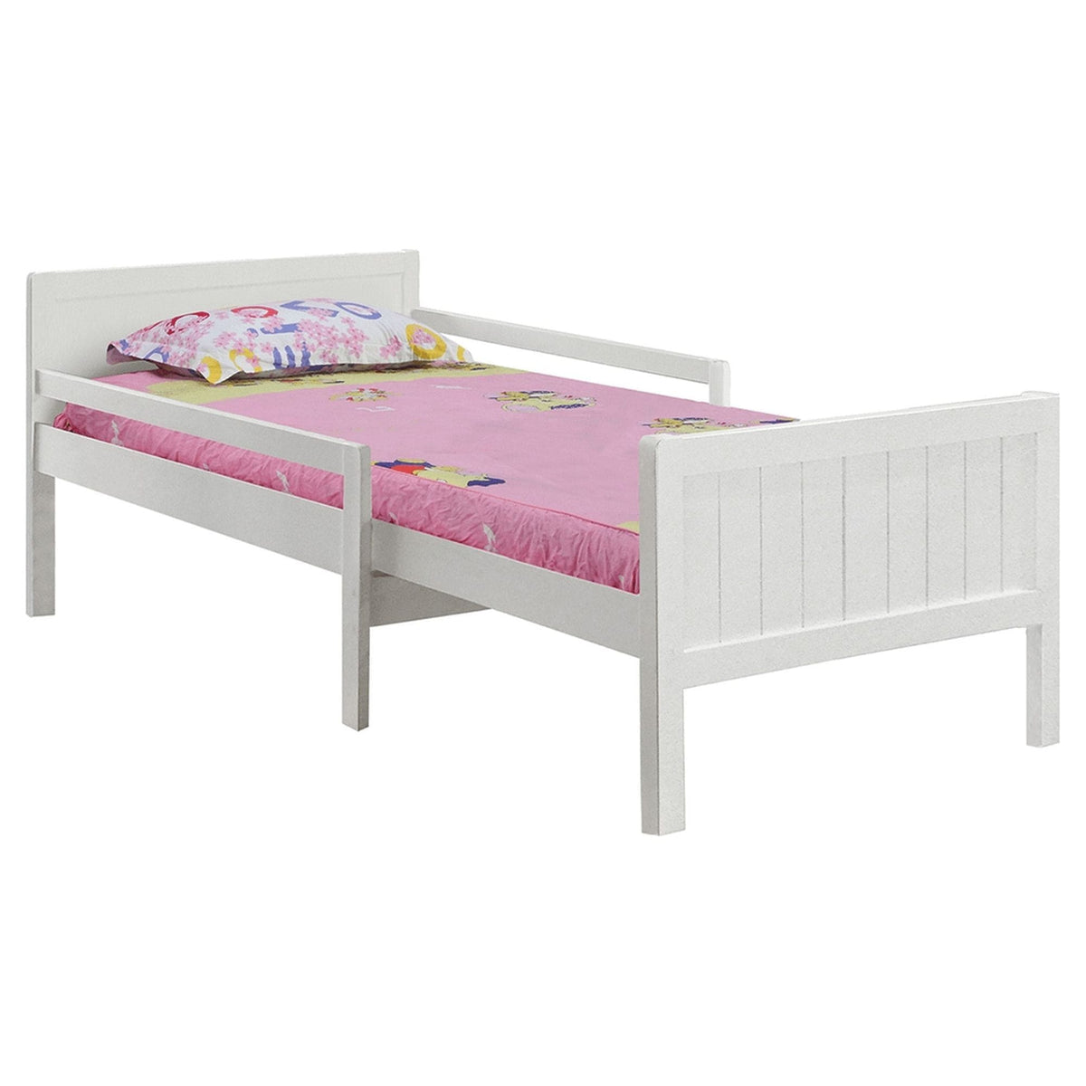 Pat pentru copii EUNIKA 90x200, alb, lemn, cu somiera