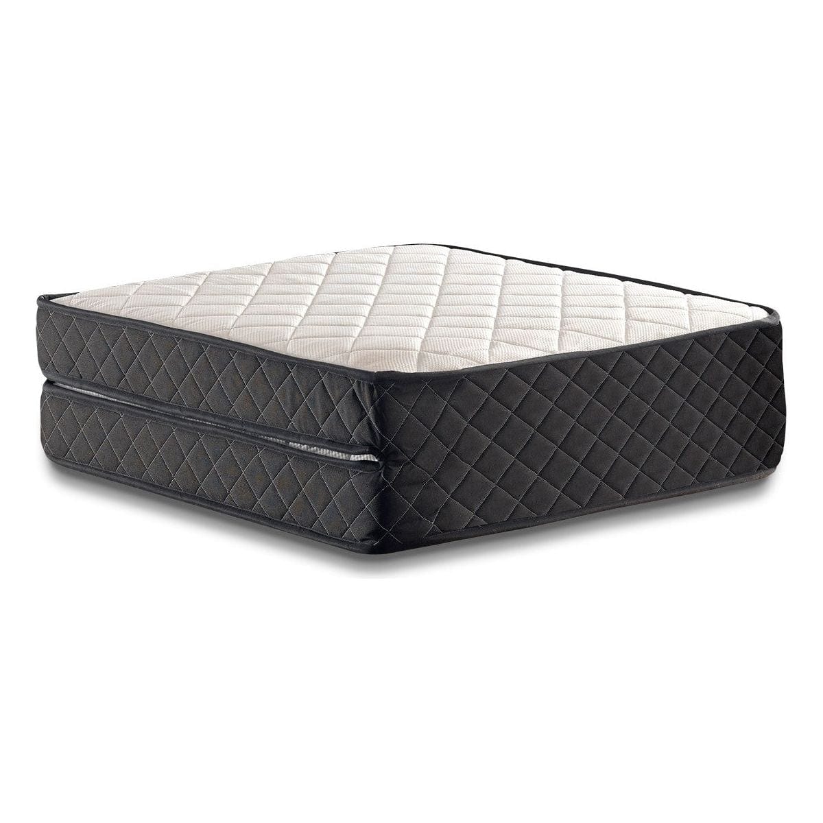 Pat pliabil XL Katlanir 90x200, stejar/negru, placaj/metal, cu saltea si somiera