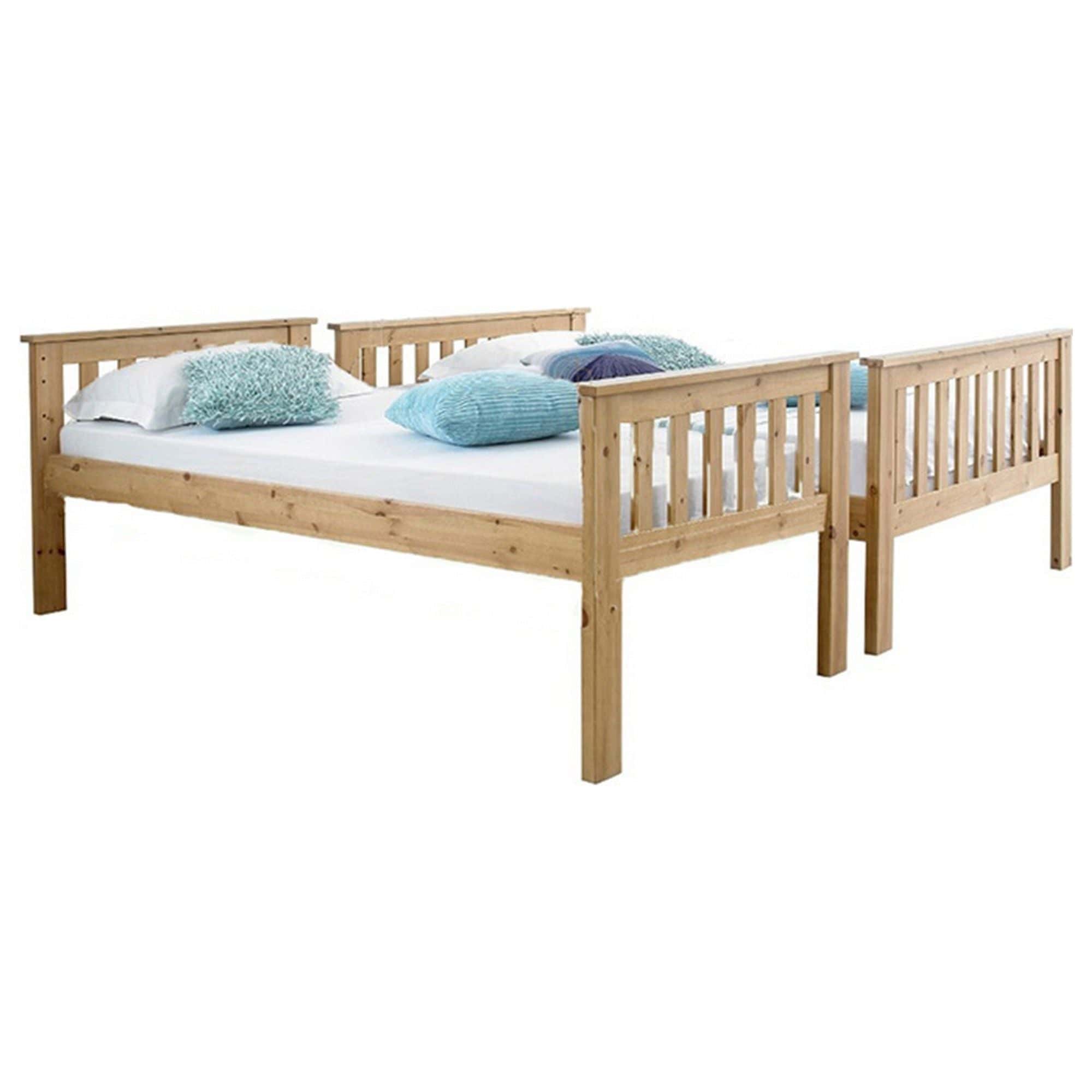 Pat supraetajat LUINI 90x200/140x200, stejar, lemn, cu somiera