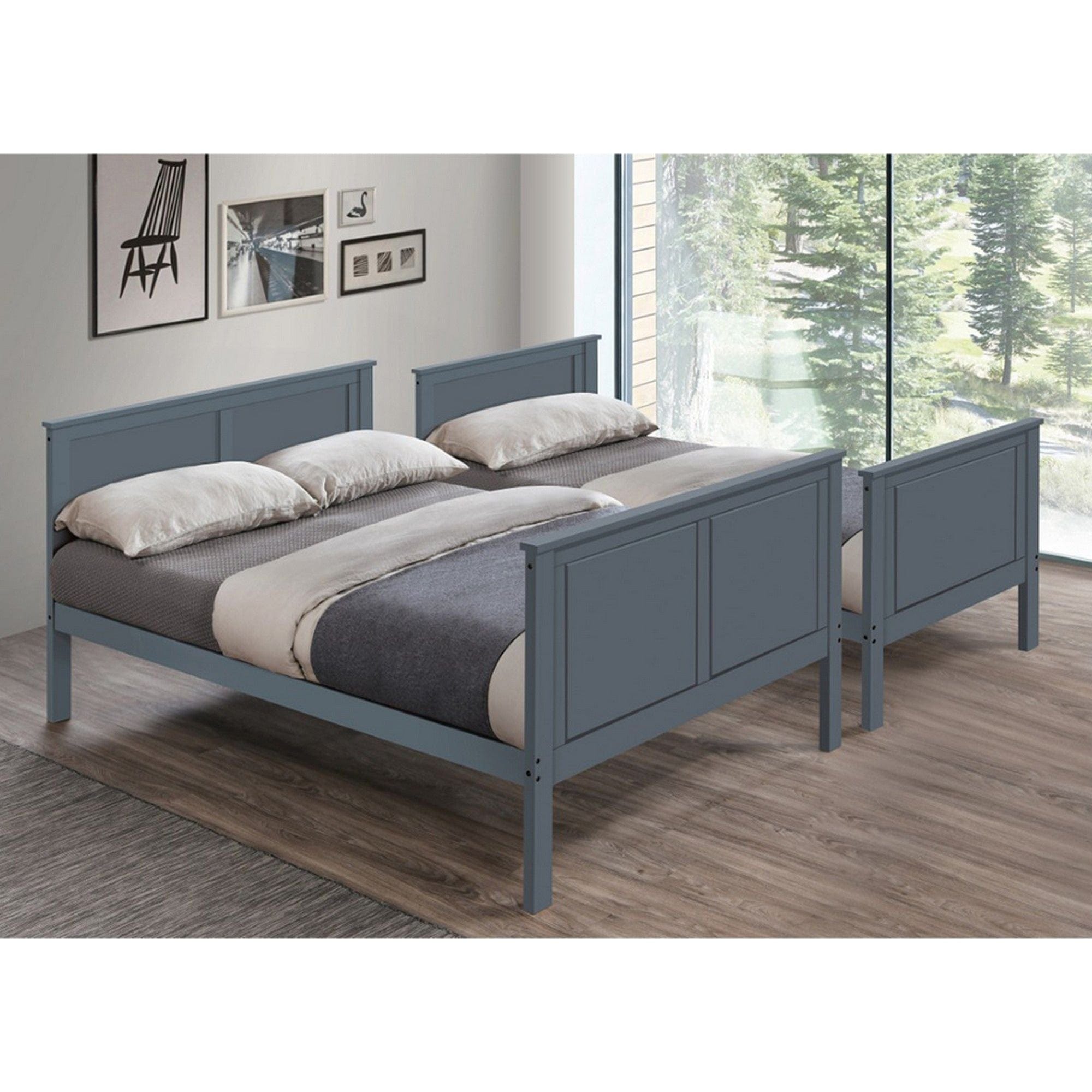 Pat supraetajat NEVIL 90x200/140x200, gri antracit, cu somiera