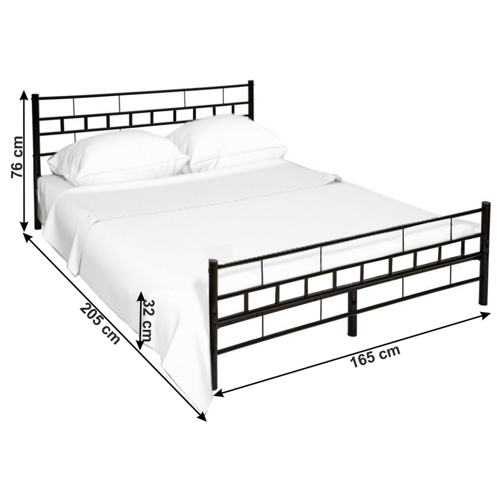 Pat TAJGI 160x200, negru, metal, cu somiera