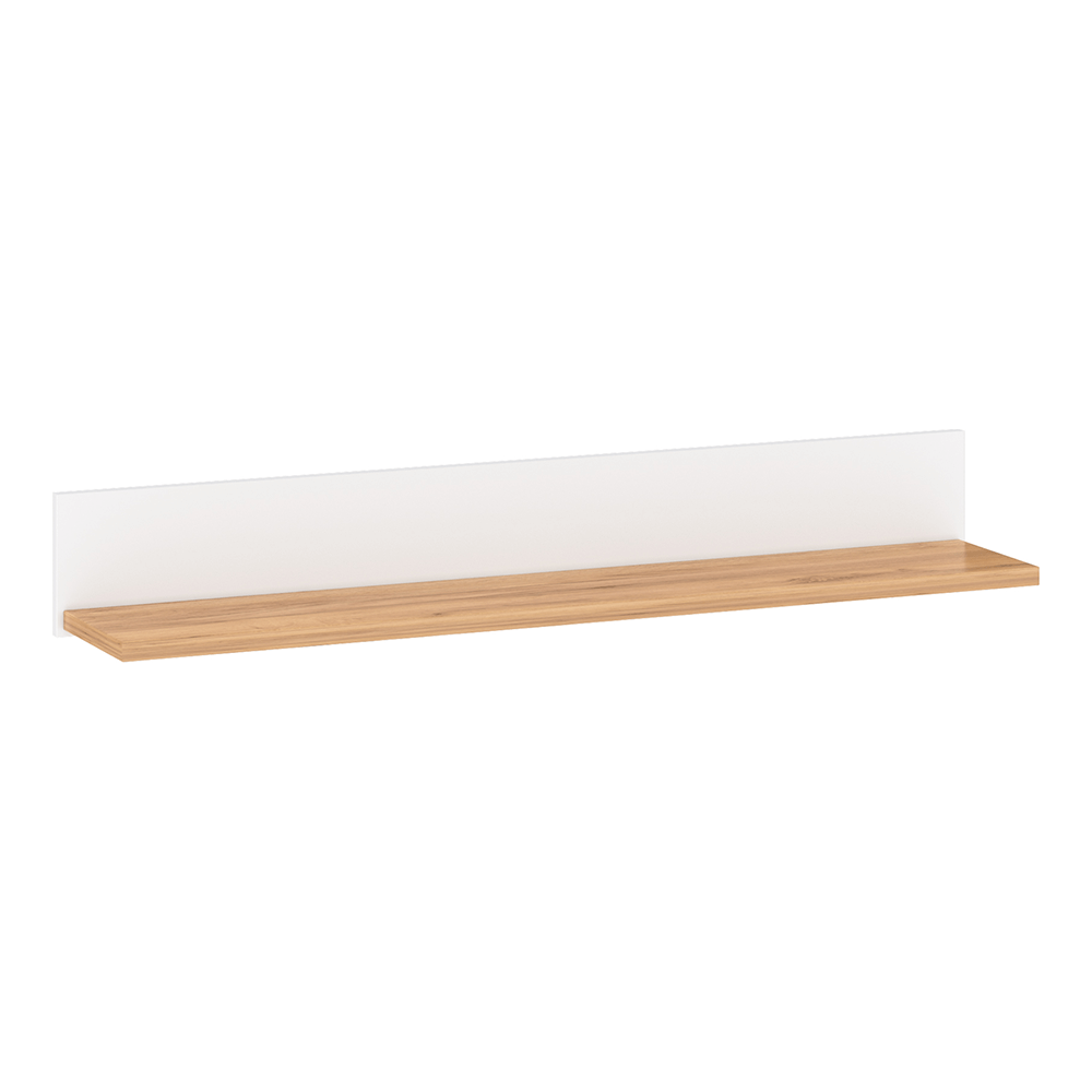 Polita LANZETTE D, alb/stejar craft auriu, DTD laminat, 115x22x16 cm