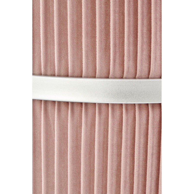 Taburet CRICKET, otel / stofa catifelata roz deschis, 40x46 cm