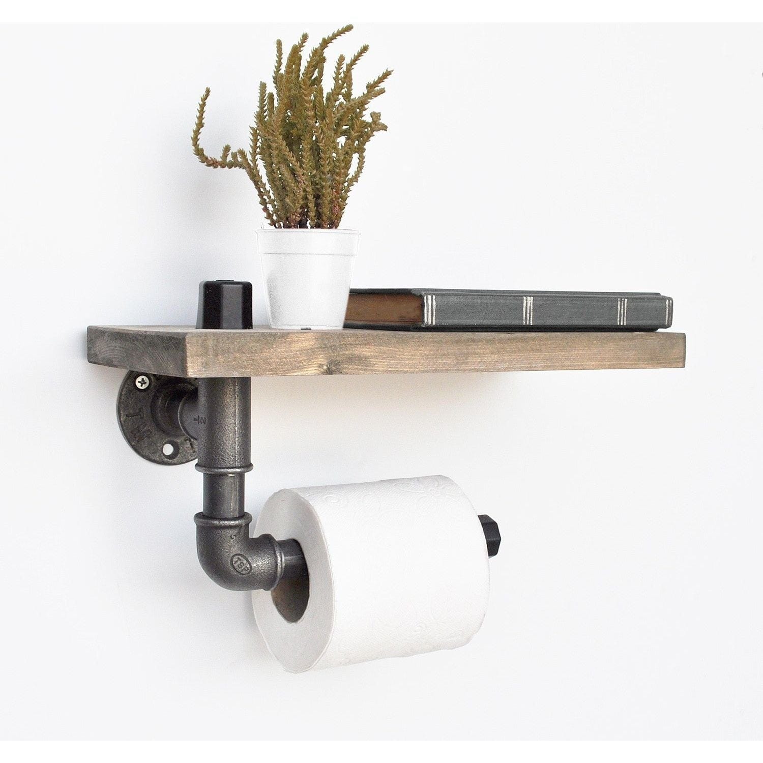 Raft baie BORURAF021, lemn de molid/metal, 30x12x14 cm