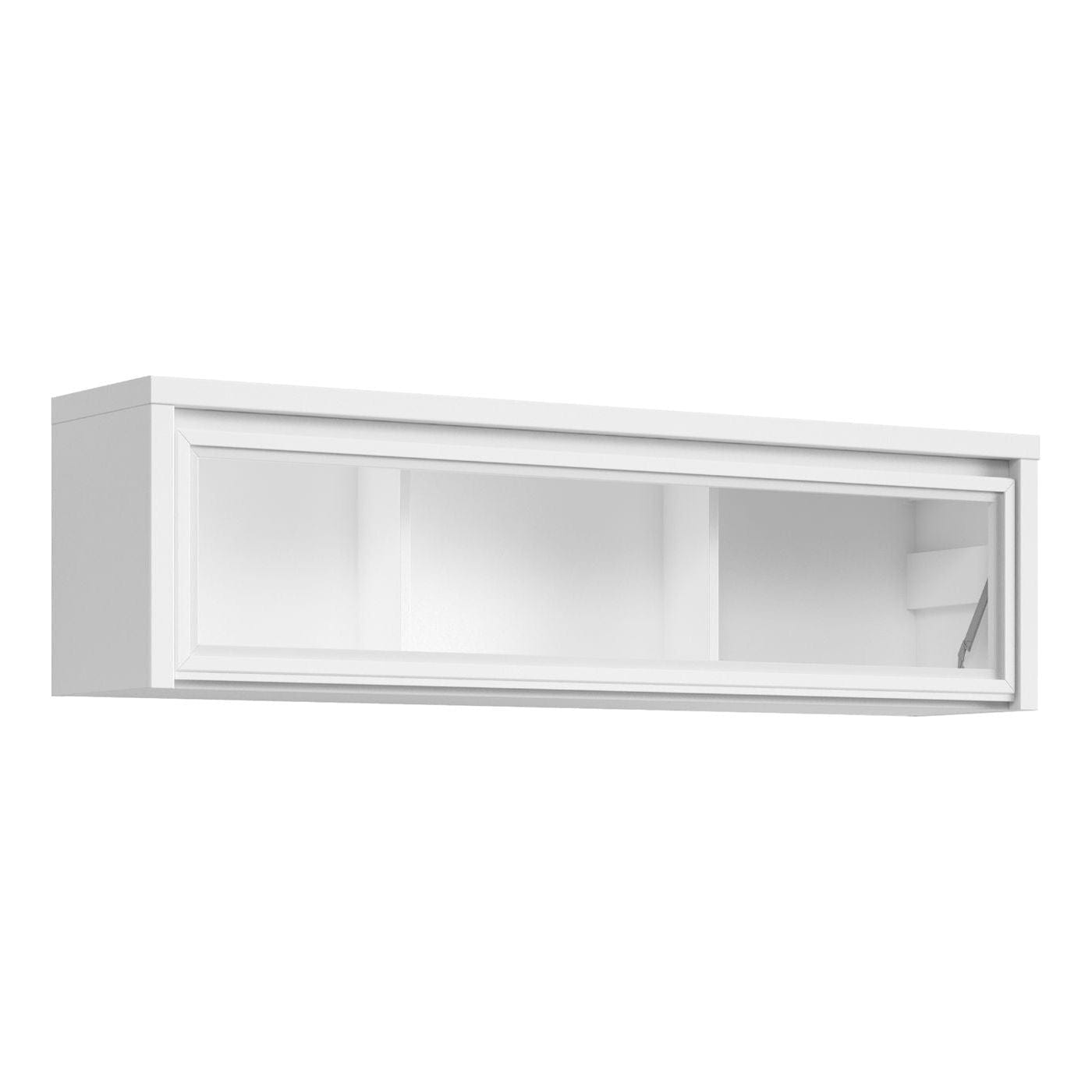 Raft KASPIAN, alb, PAL/sticla securizata, 144x31x40 cm