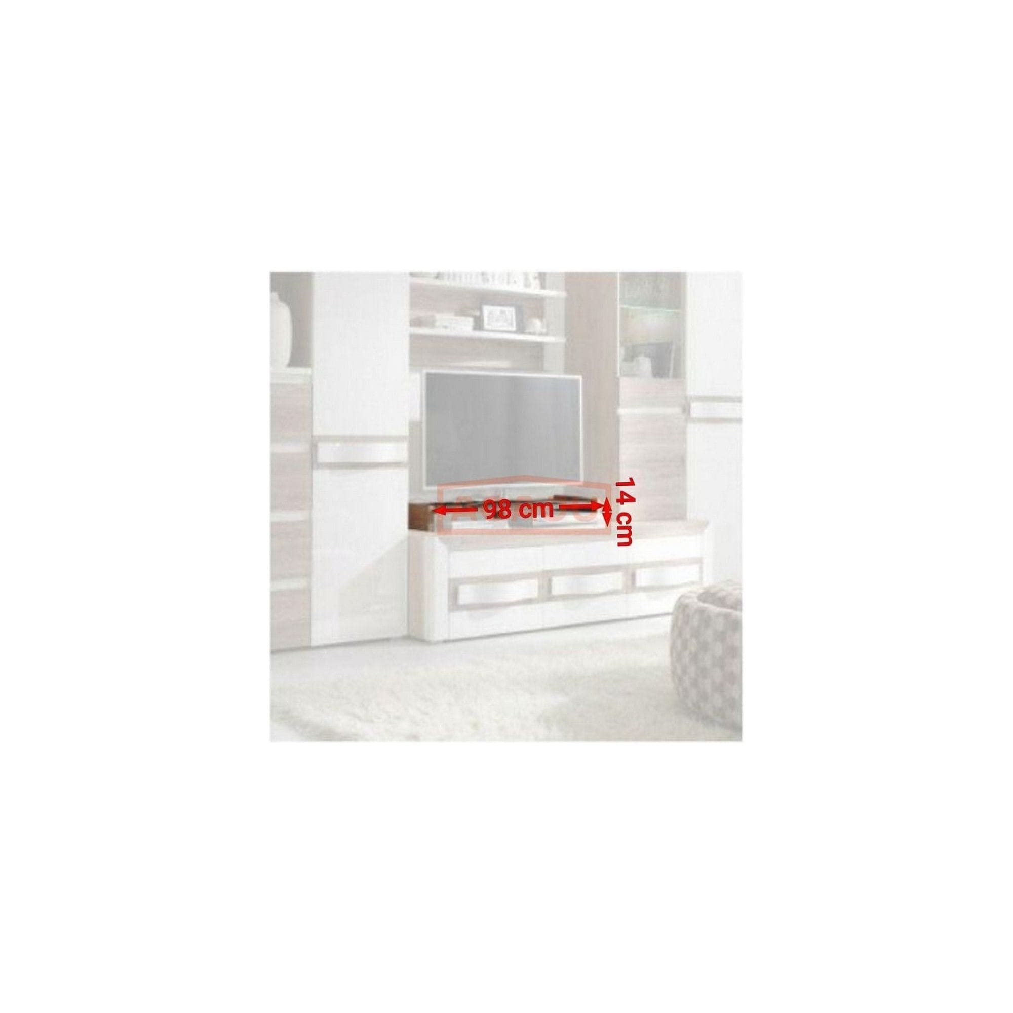 Raft PASSIONATA PS7, maro deschis, PAL laminat, 98x37x14 cm