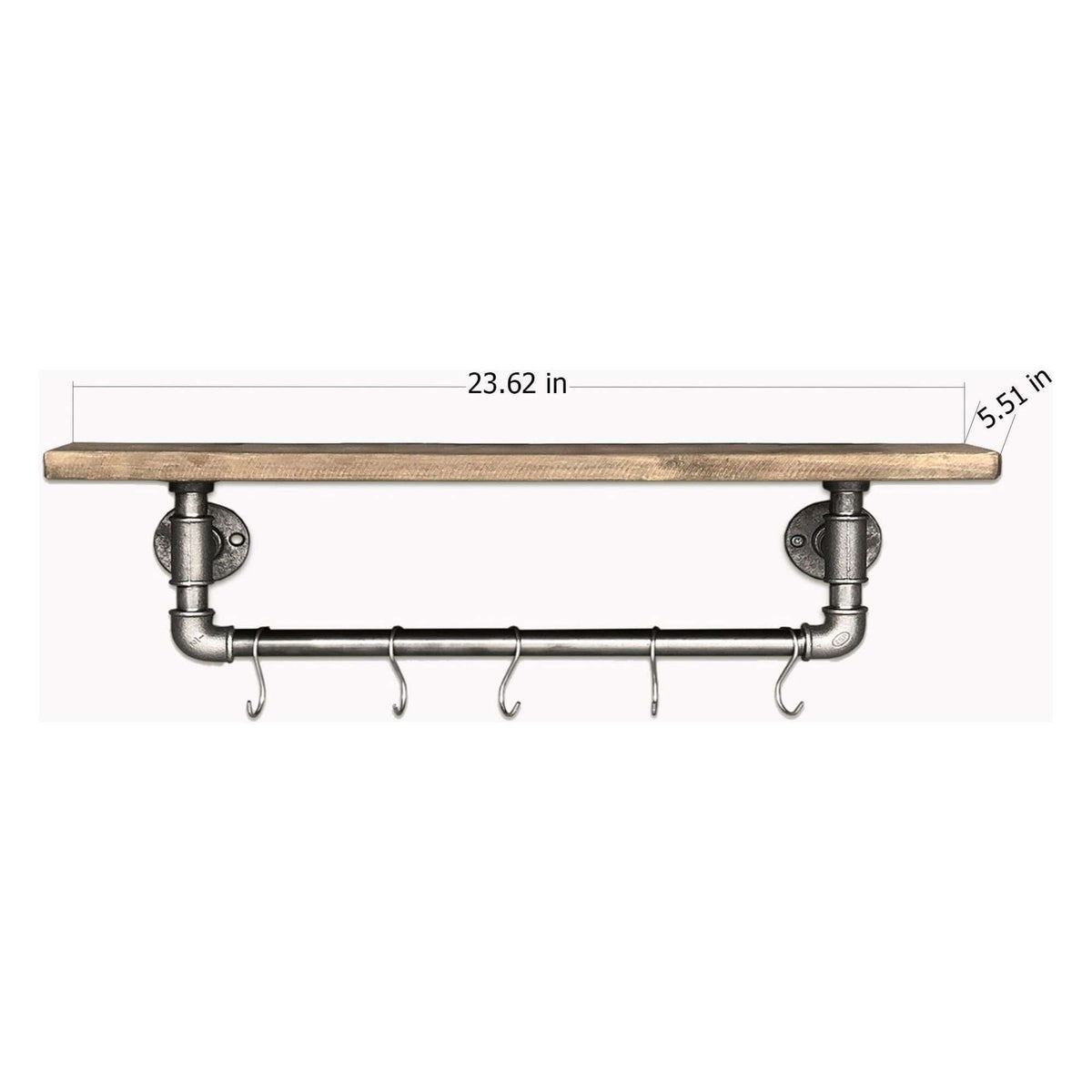 Raft pentru baie BORURAF 117, stejar inchis/gri, lemn de molid/metal, 28x14x16 cm