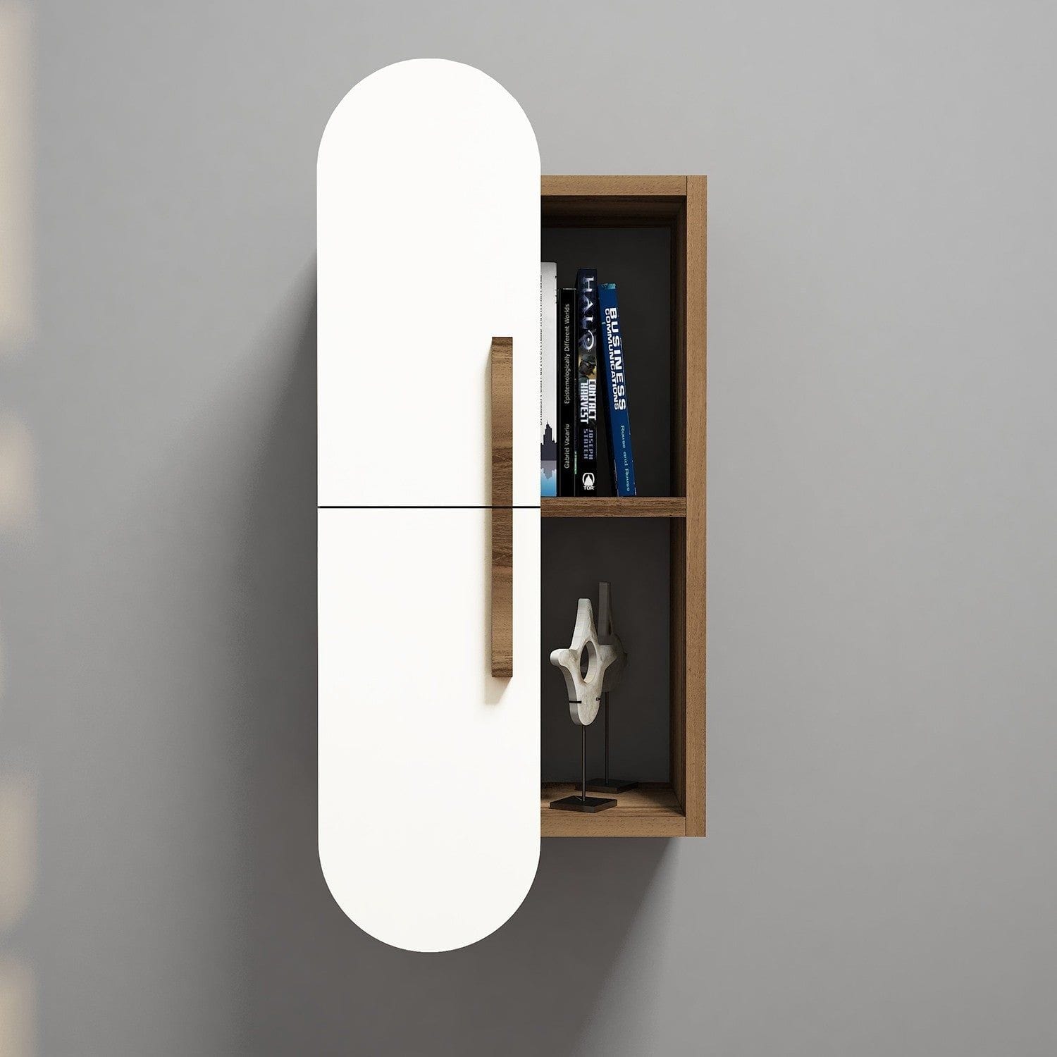 Raft ROSE, alb/nuc, PAL melaminat, 35x22x60 cm