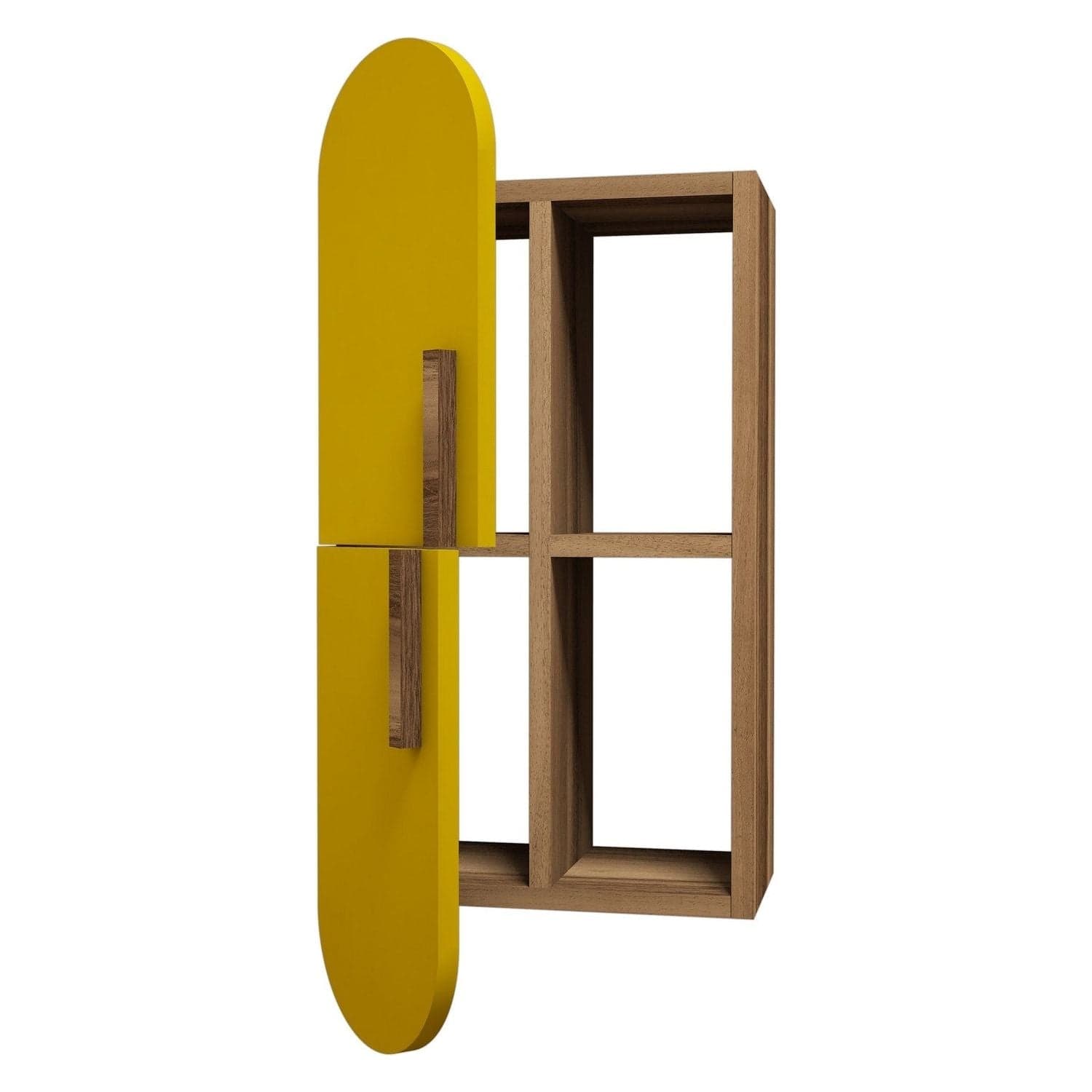 Raft ROSE, nuc/galben, PAL melaminat, 35x22x60 cm