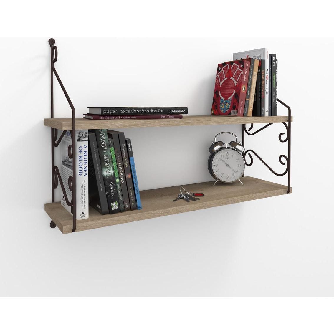 Raft SERAMONI, stejar, PAL melaminat, 72x20x51 cm