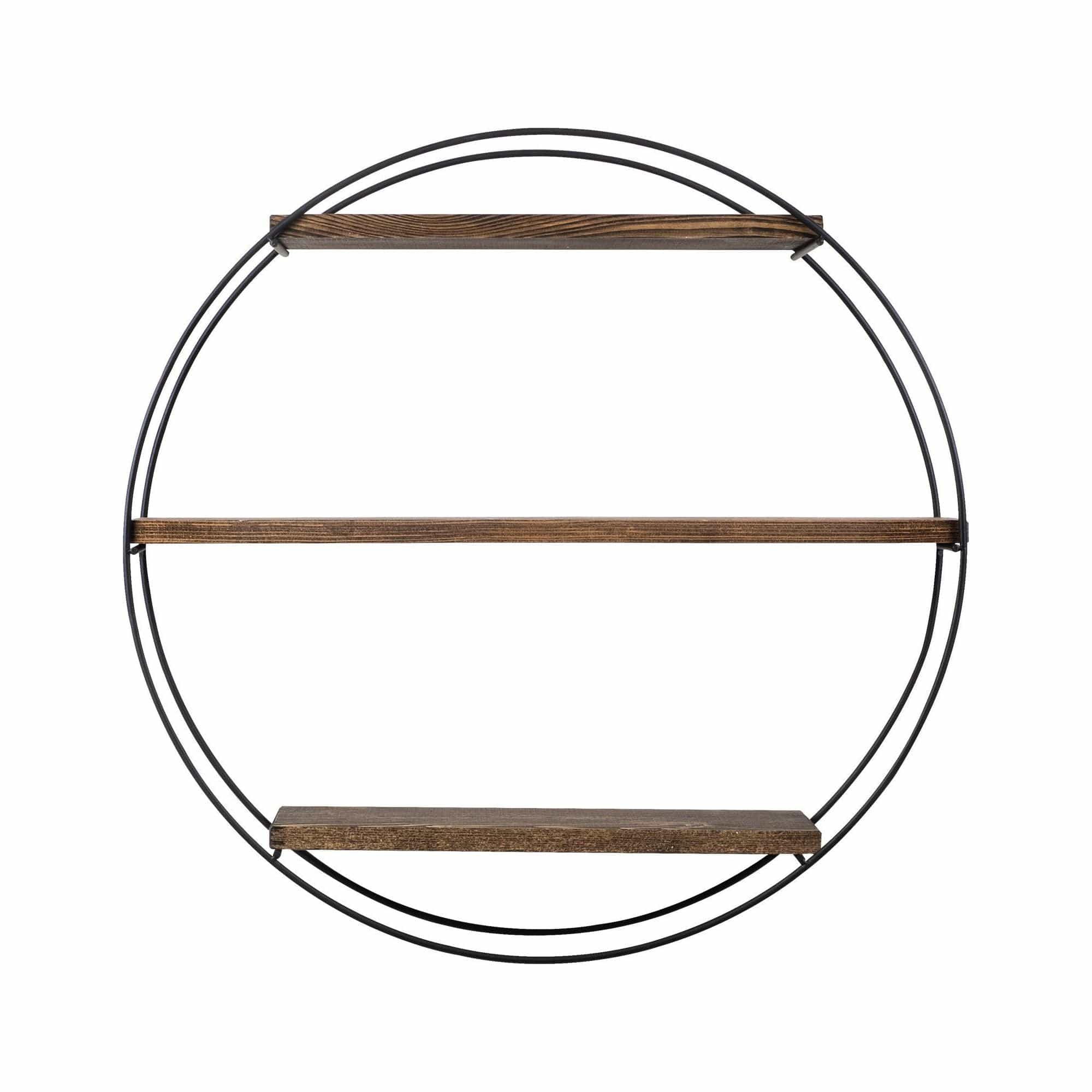 Raft TULIPA, nuc/negru, lemn/metal, 60x15x60 cm