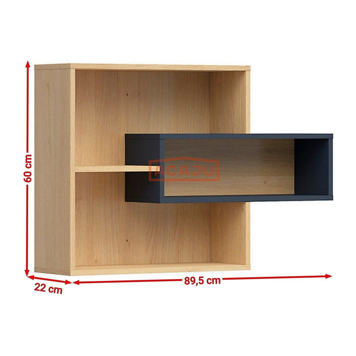 Raft WESKER, stejar sonoma/gri inchis, PAL, 90x22x60 cm