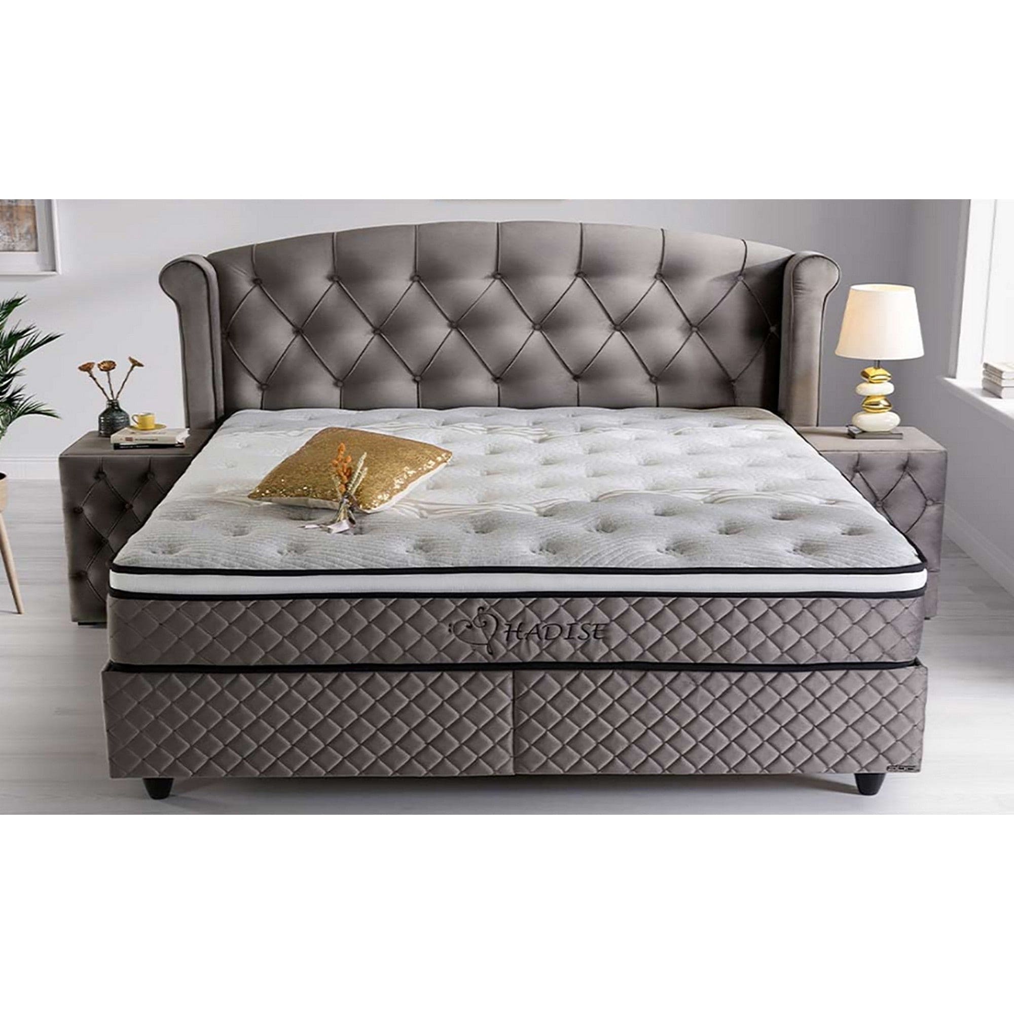 Saltea HADISE, alb/gri deschis, 160x200 cm