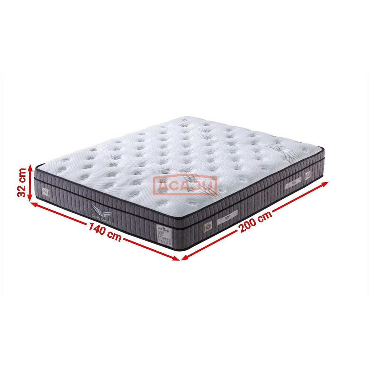 Saltea LATEKS COMFORT, alb/gri inchis, 140x200 cm
