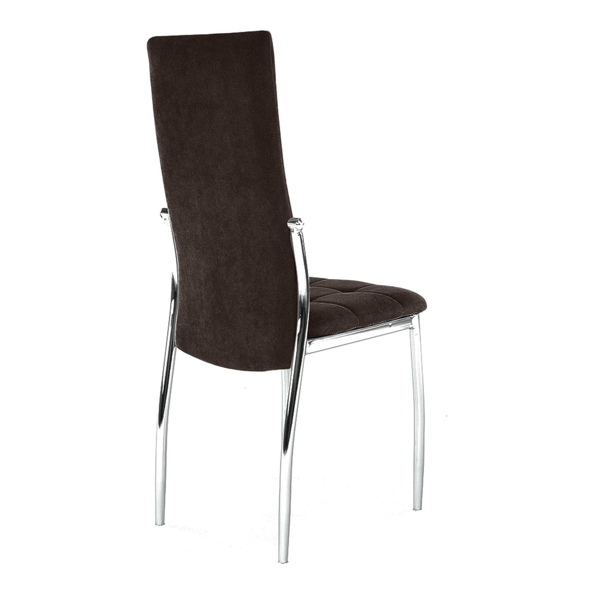 Scaun ADORA NEW, maro inchis/crom, stofa clasica/metal, 42x51x99 cm