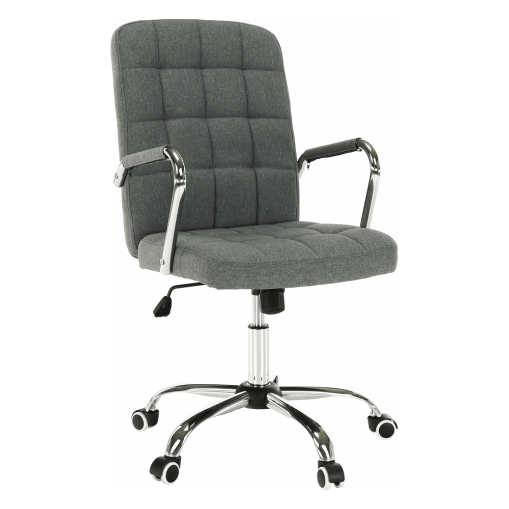 Scaun birou MORGEN, gri/crom, stofa clasica/metal, 51x64x93/103 cm