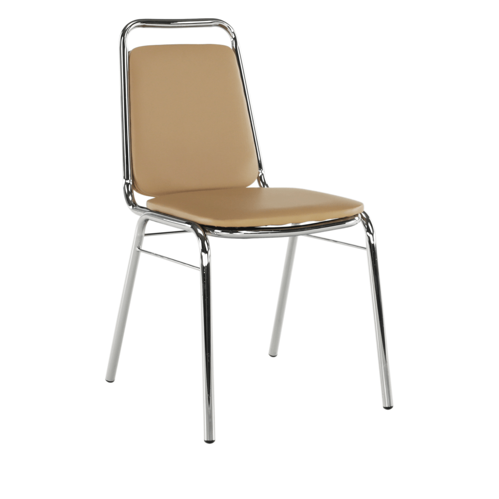 Scaun conferinta ZEKI, maro/crom, piele ecologica/metal, 45x58x82 cm