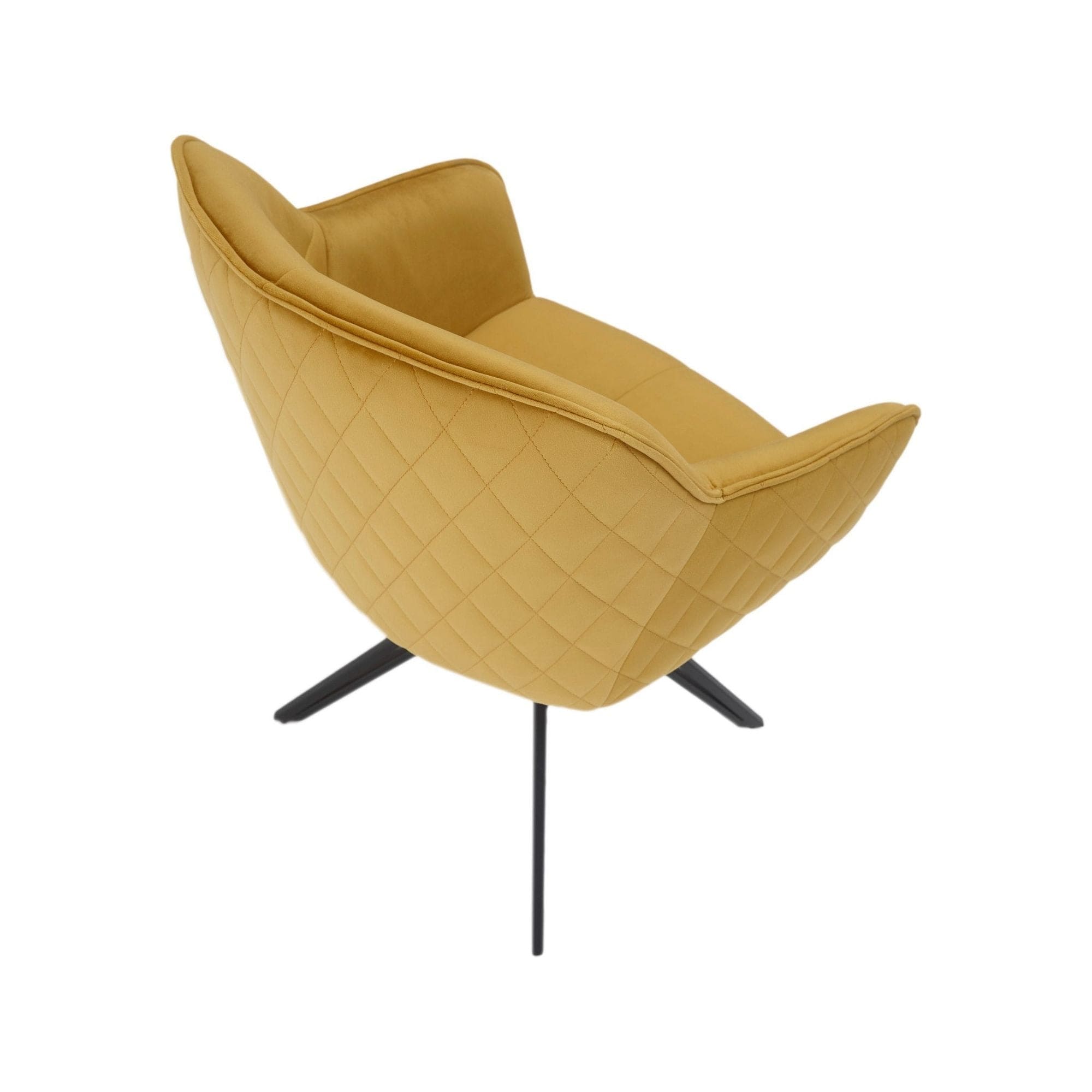 Scaun EMMA, galben/negru, stofa/metal, 59x62x82 cm