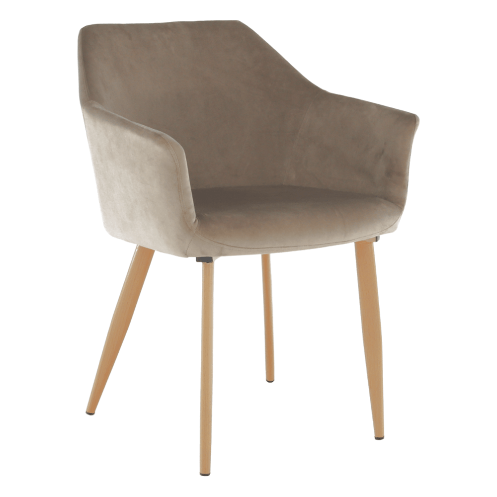 Scaun ODOVEL, grej/fag, stofa catifelata/metal, 56x63x82 cm