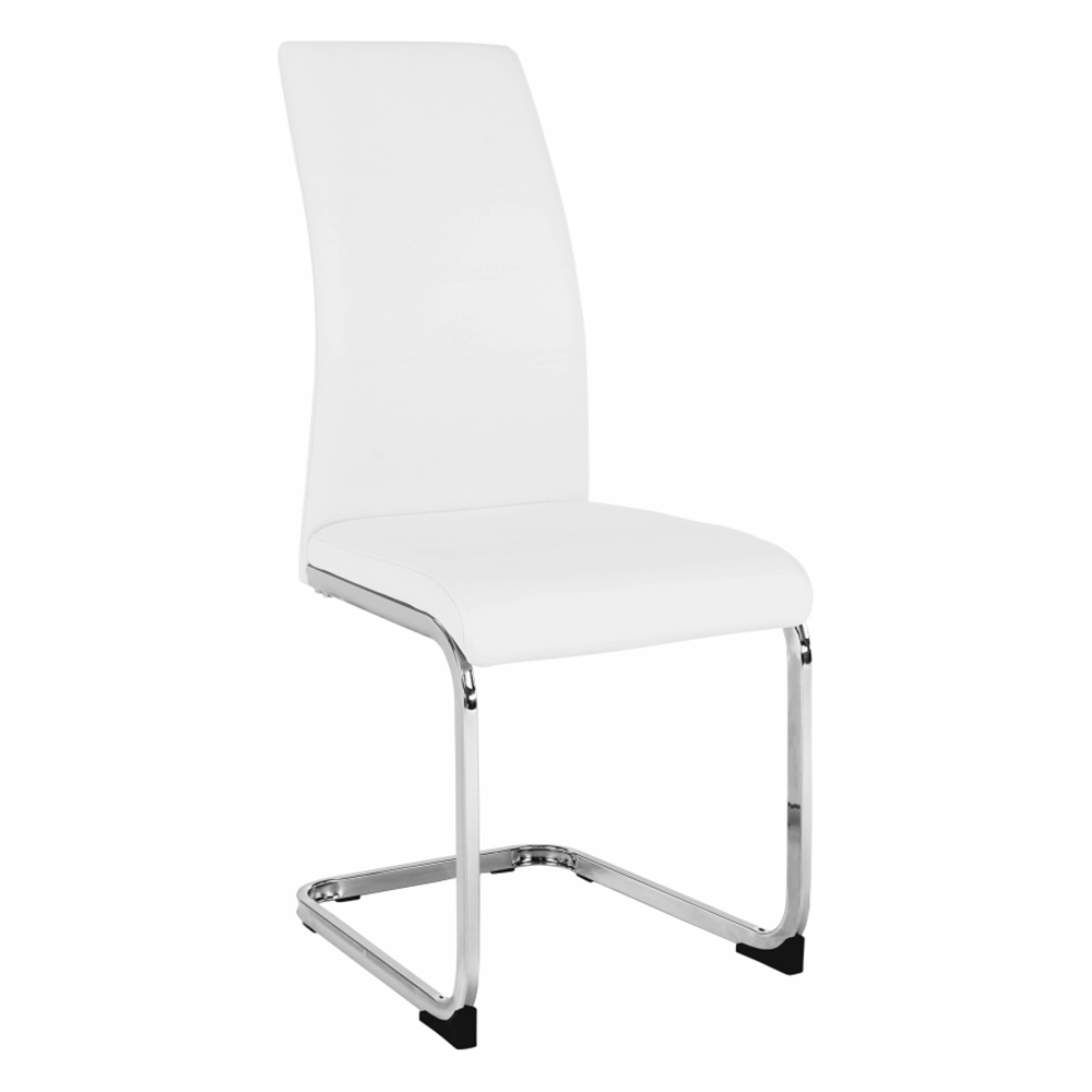 Scaun VATENA, alb/crom, piele ecologica/metal, 42x56x99 cm