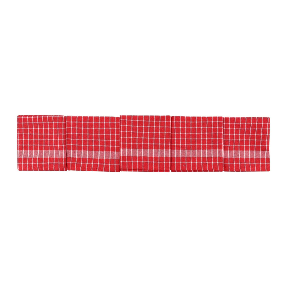Set 10 prosoape bucatarie KUP, rosu/alb, bumbac, 45x65 cm