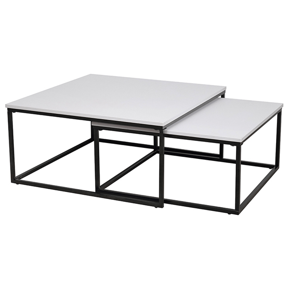 Set 2 masute cafea KASTLER NEW TIPUL 1, alb/negru