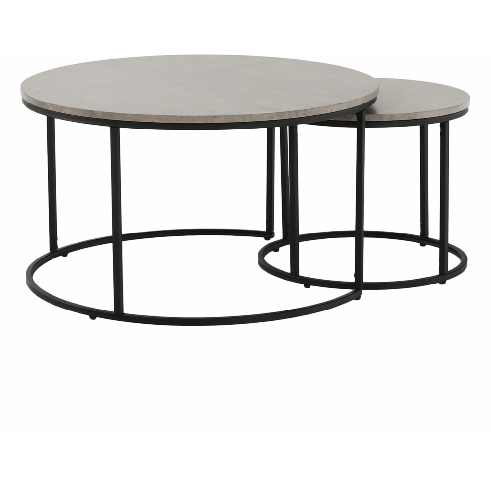 Set 2 masute IKLIN, gri/negru