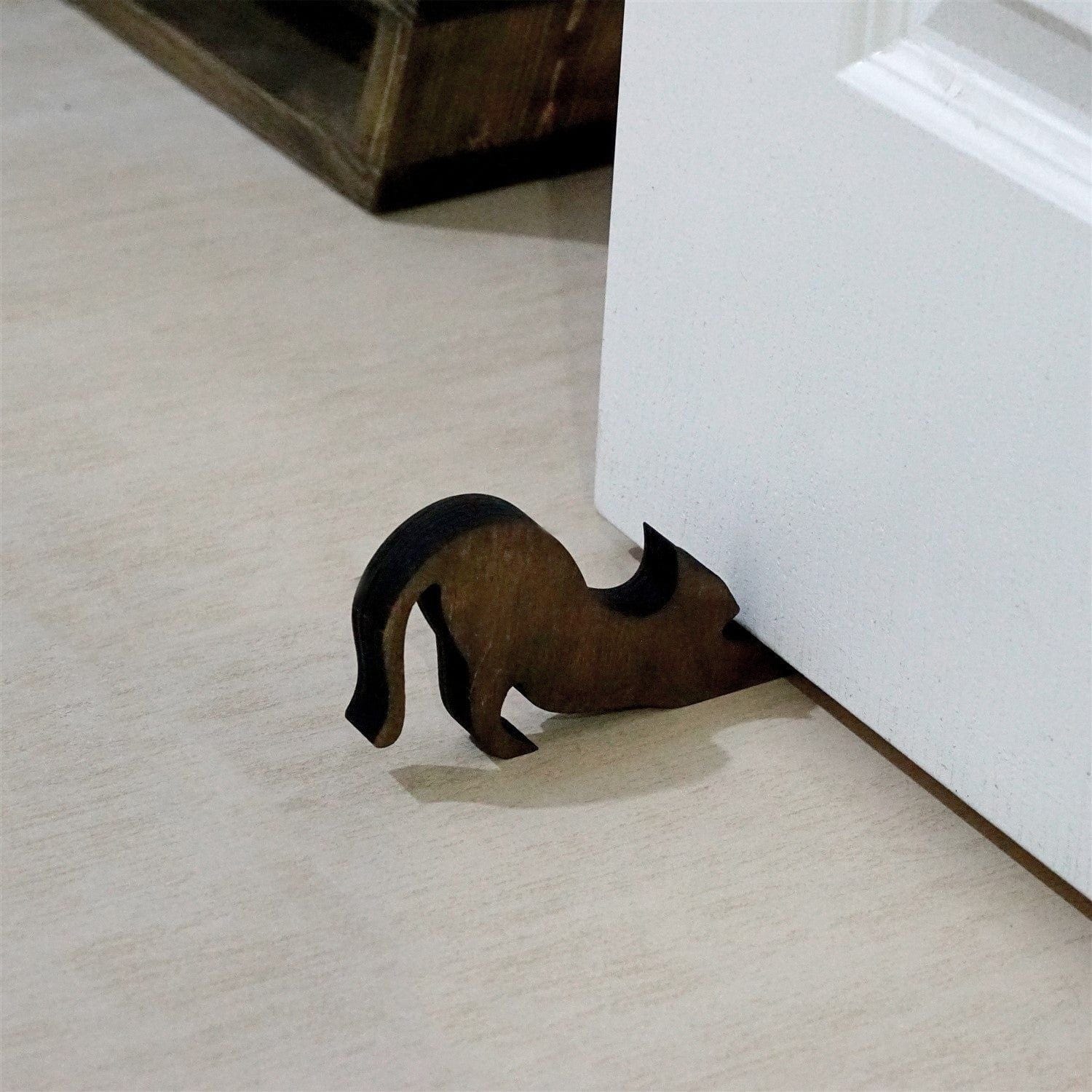 Set 2 opritoare pentru usa, nuc, lemn, 16x2x8 cm