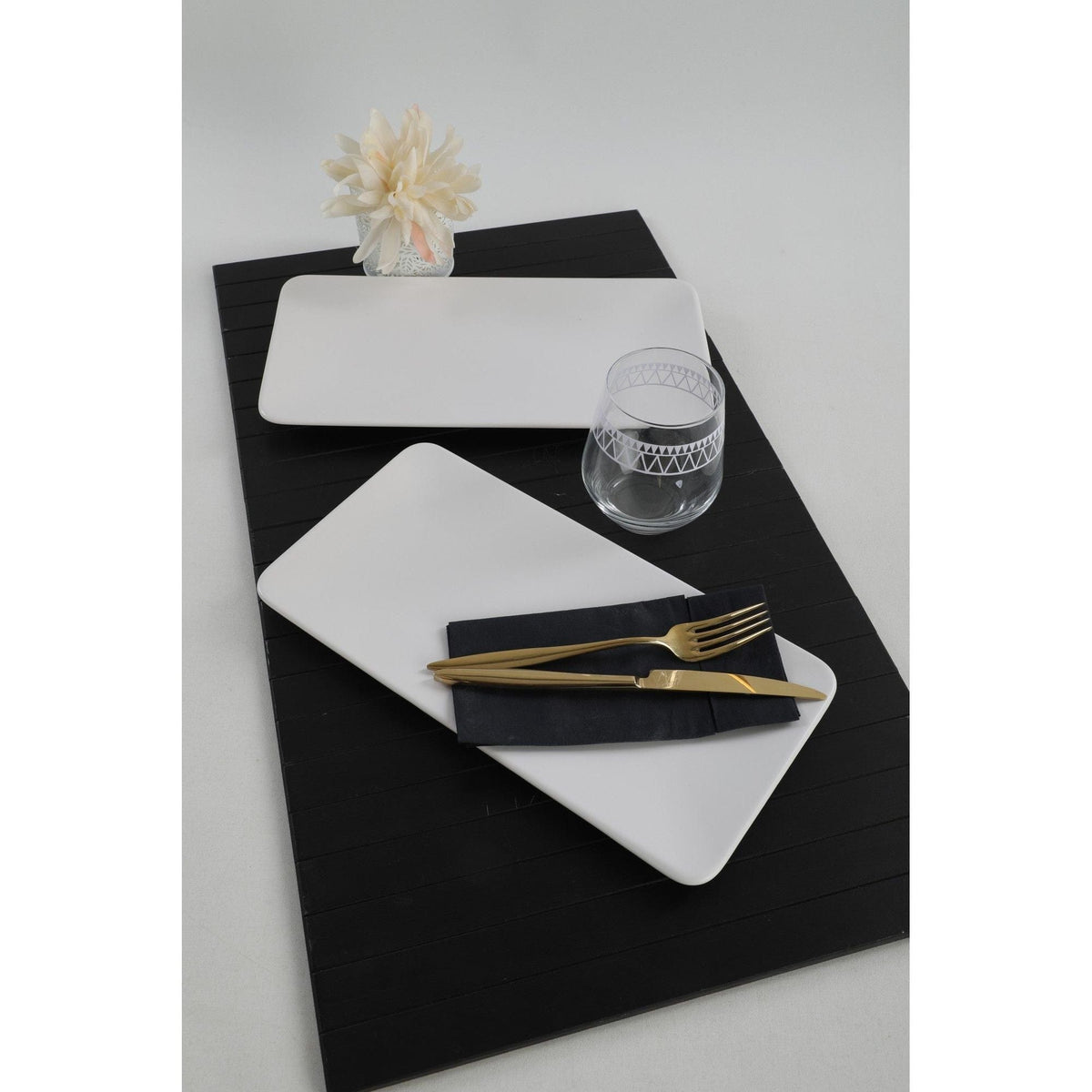 Set 2 platouri 275KRM1720, alb, ceramica, 33x17 cm