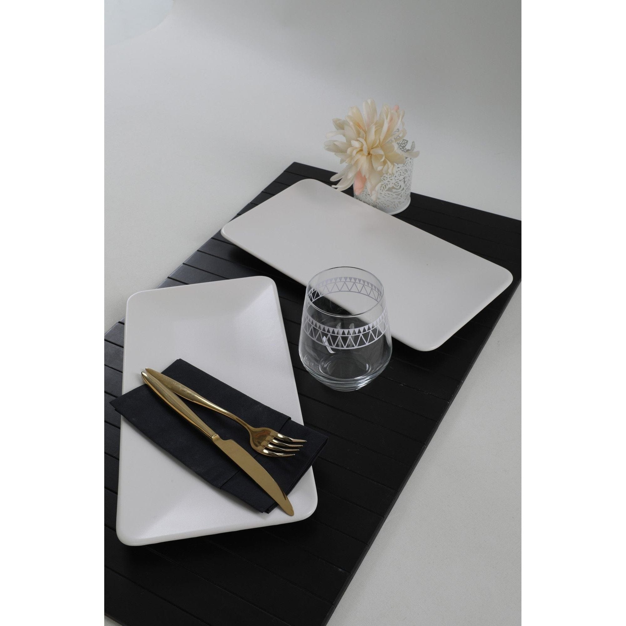 Set 2 platouri 275KRM1720, alb, ceramica, 33x17 cm