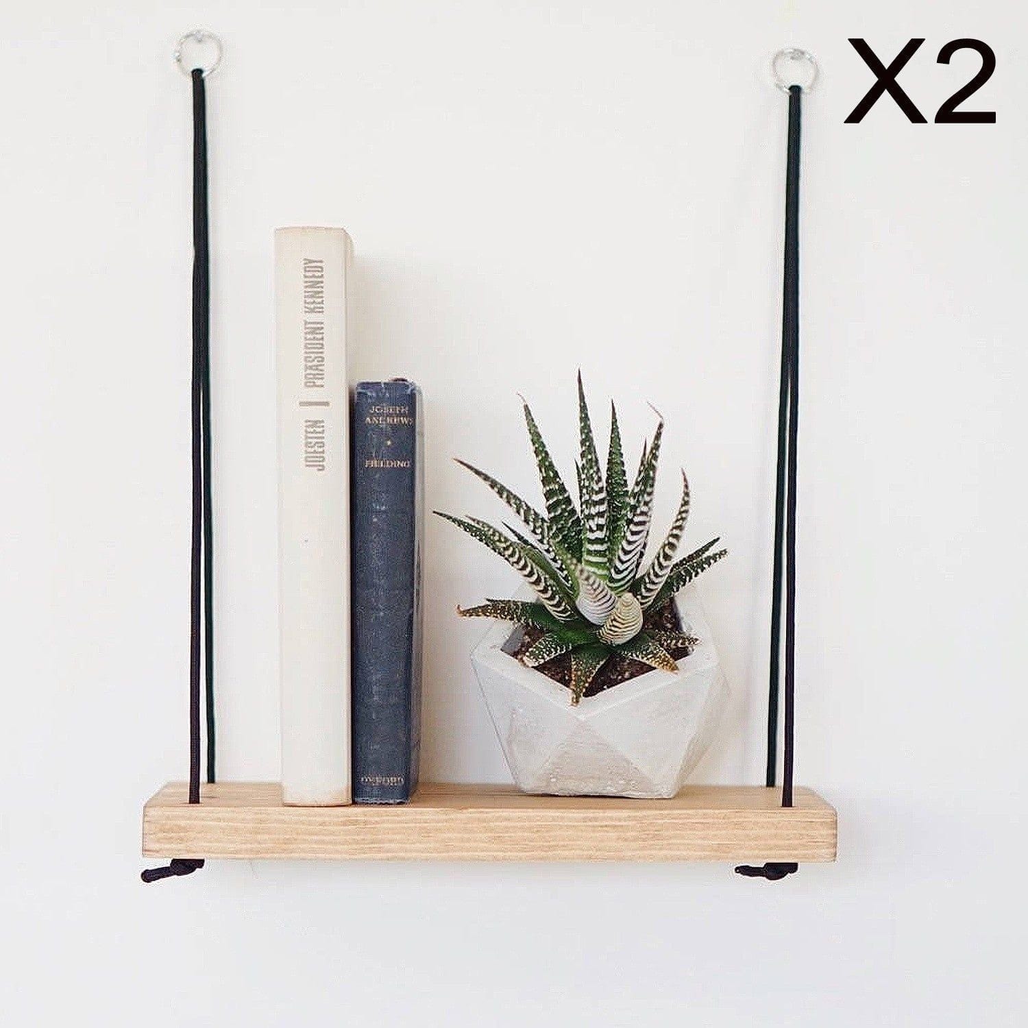 Set 2 polite AA098, stejar, lemn de molid, 40x13x50 cm