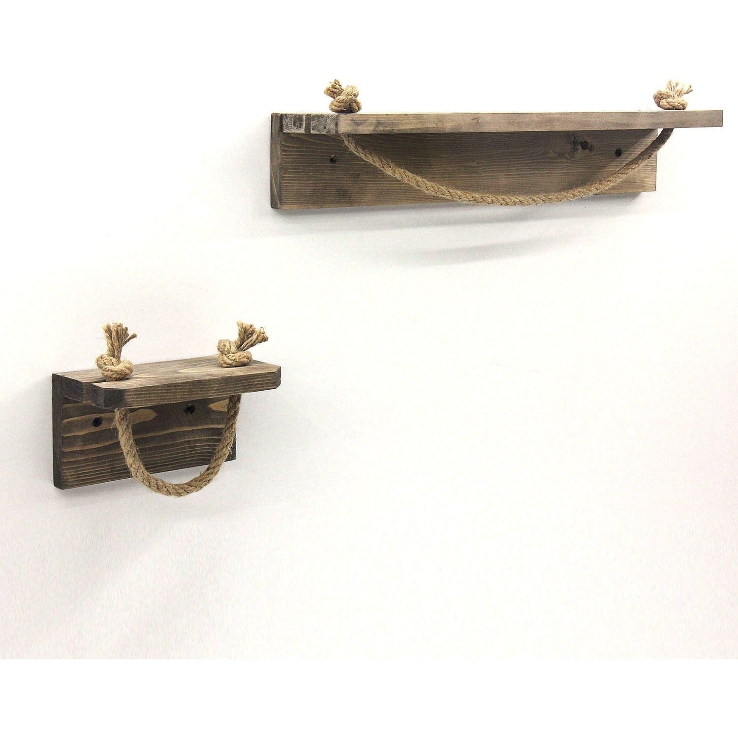 Set 2 suporturi baie AA131, stejar inchis/bej, lemn/franghie