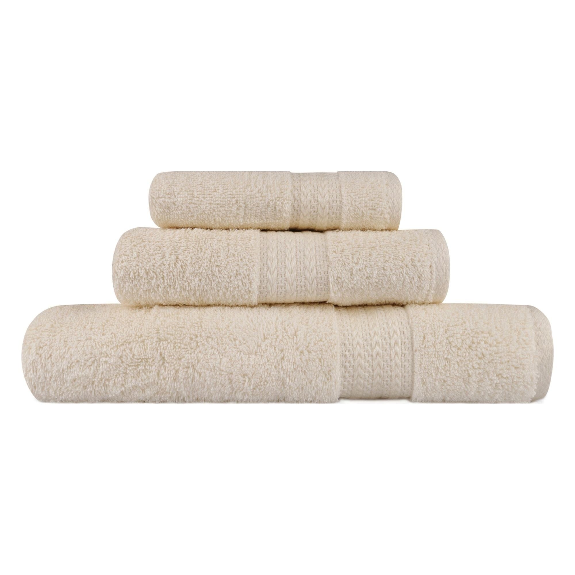 Set 3 prosoape baie RAINBOW, crem, bumbac