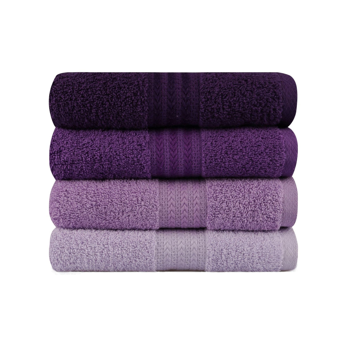 Set 4 prosoape baie RAINBOW, mov, bumbac, 50x90 cm