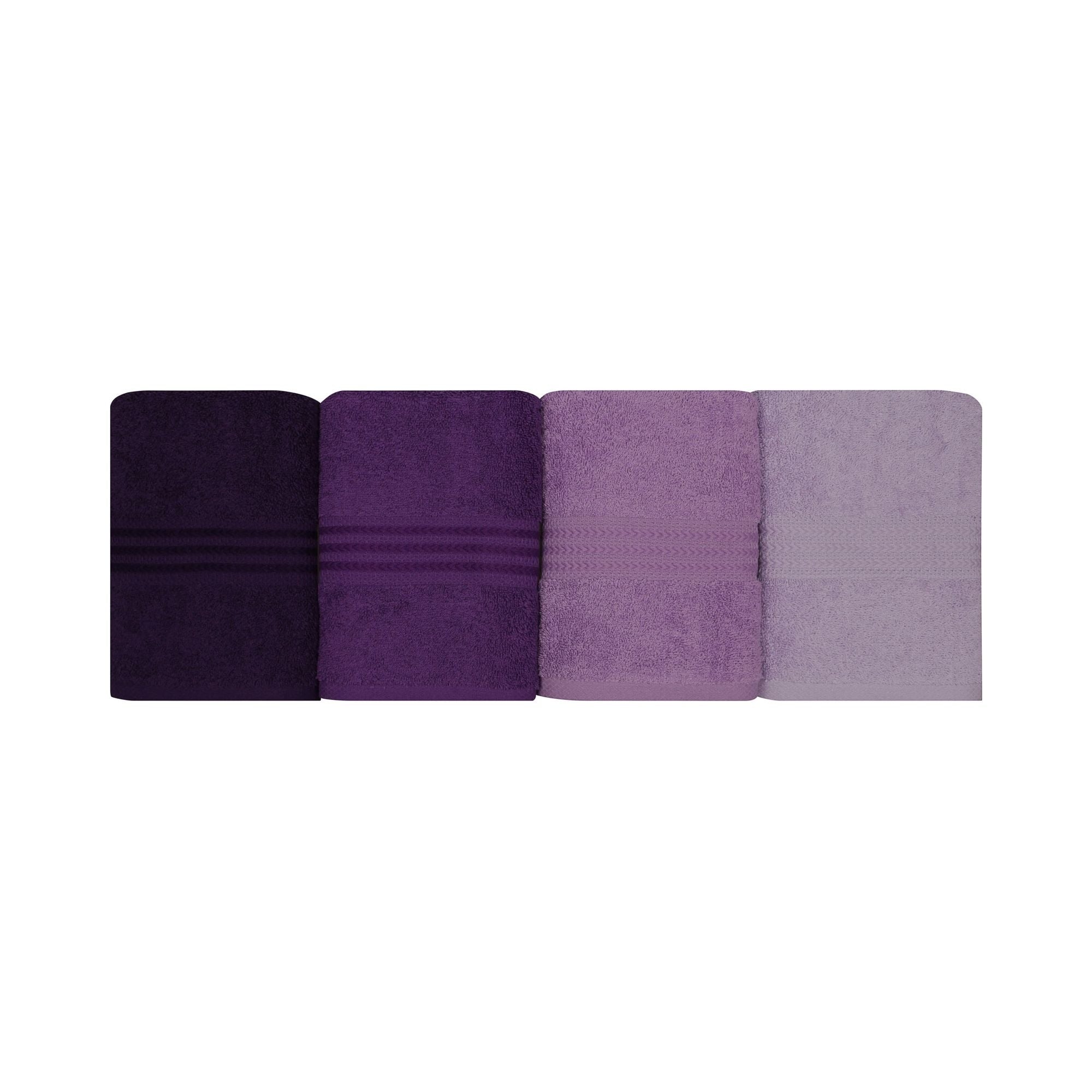 Set 4 prosoape baie RAINBOW, mov, bumbac, 50x90 cm